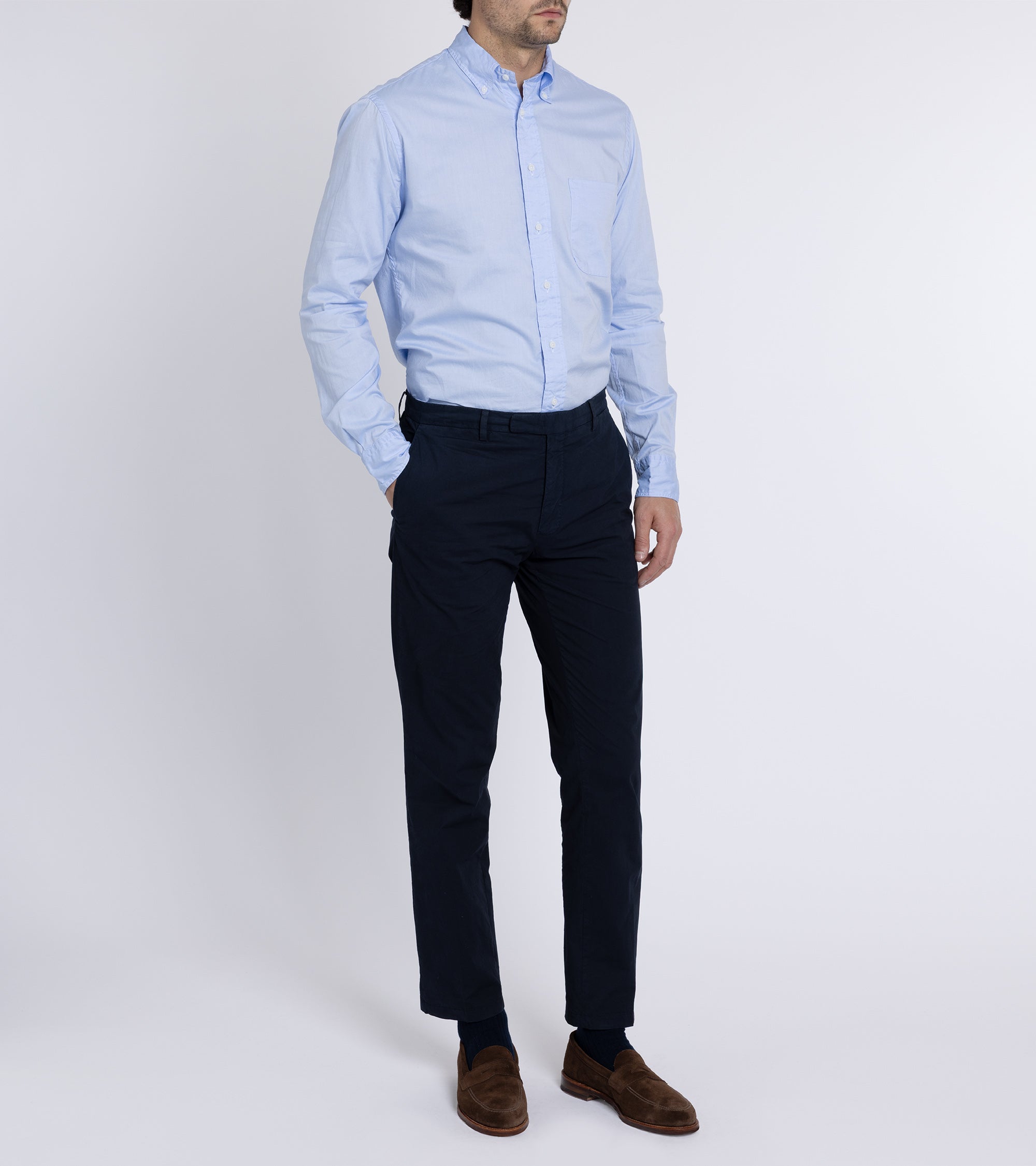 Boglioli Paper Cotton Trousers: Navy
