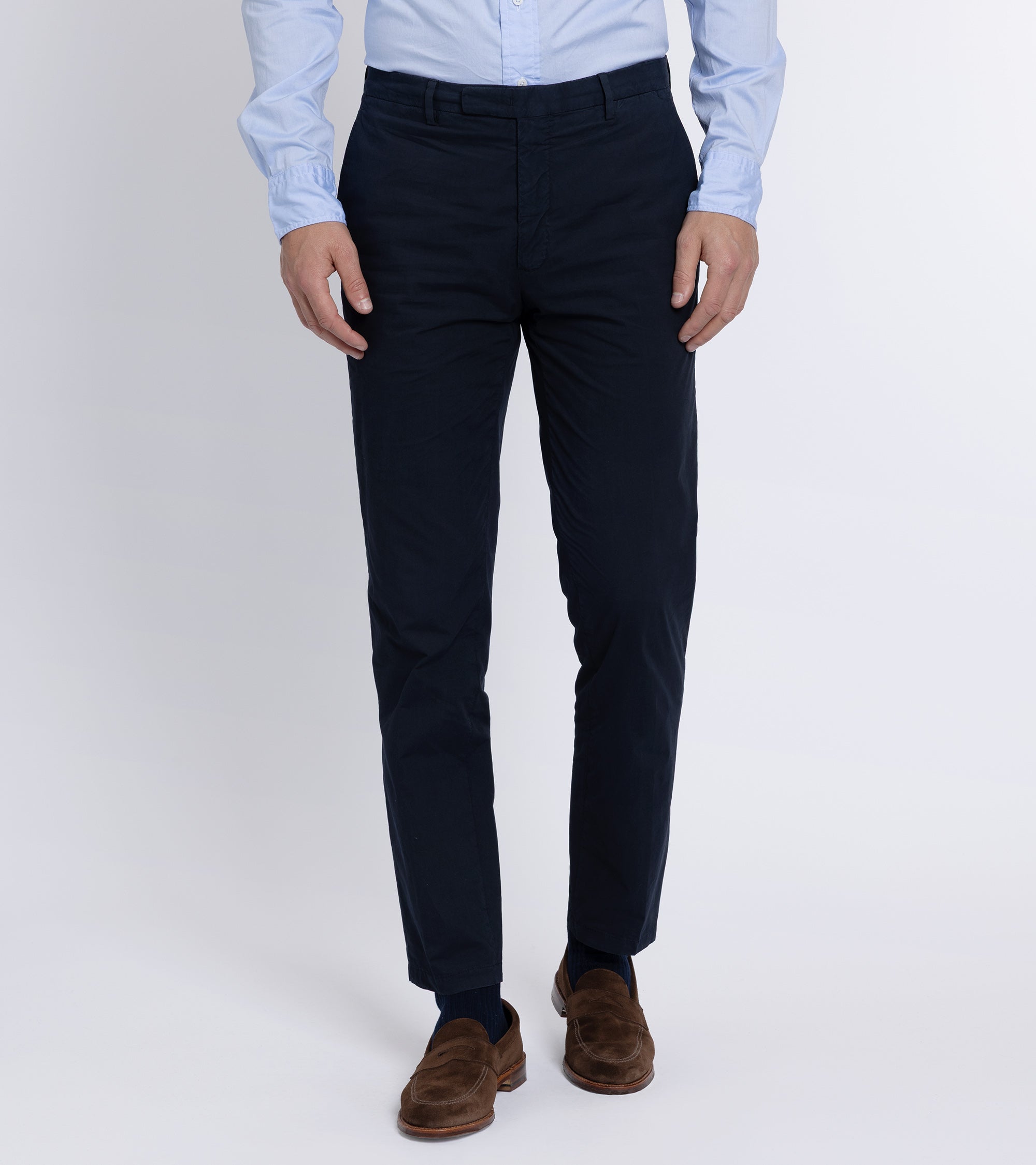 Boglioli Paper Cotton Trousers: Navy