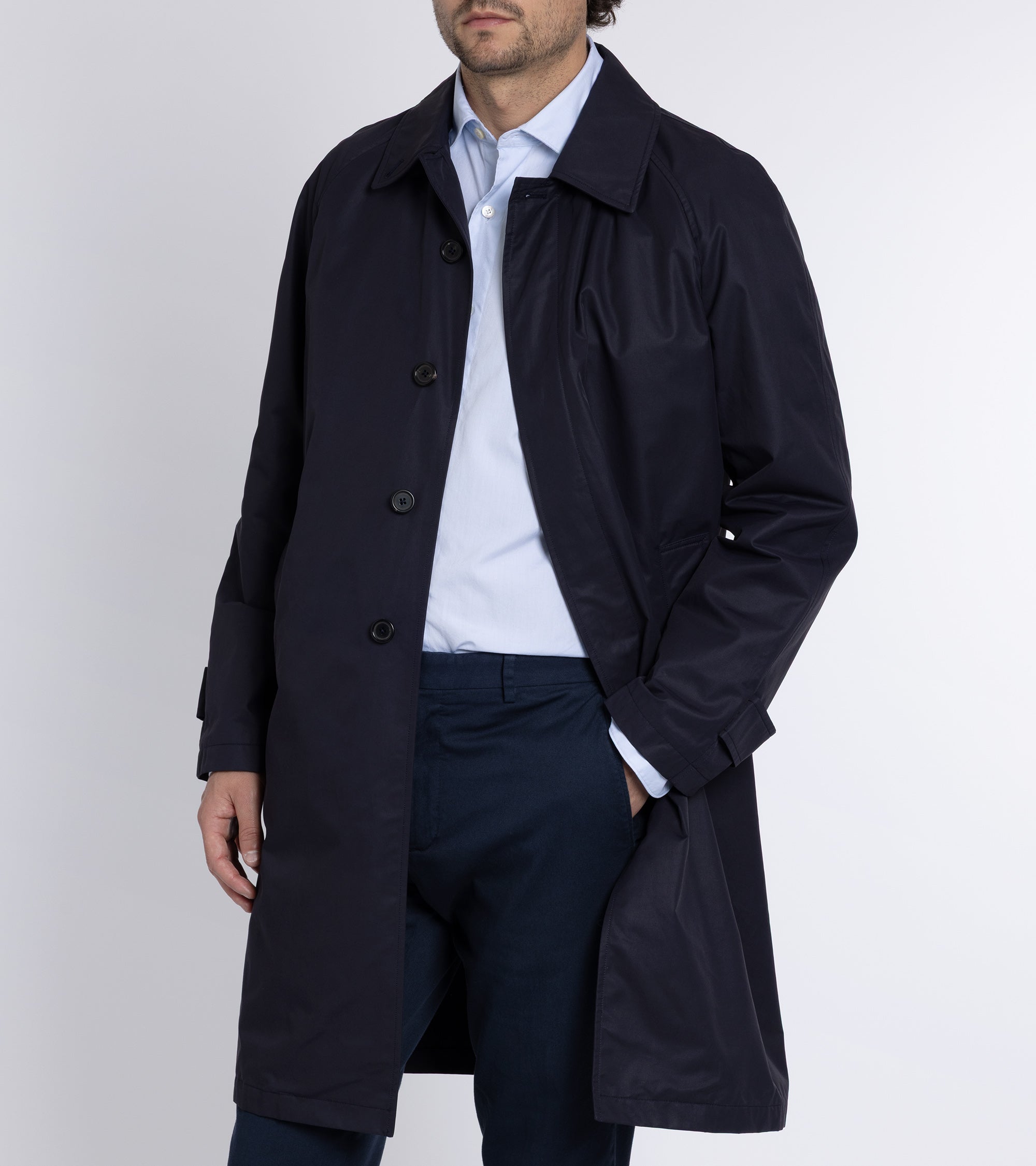 Trunk Harding Cotton Blend Raincoat: Navy