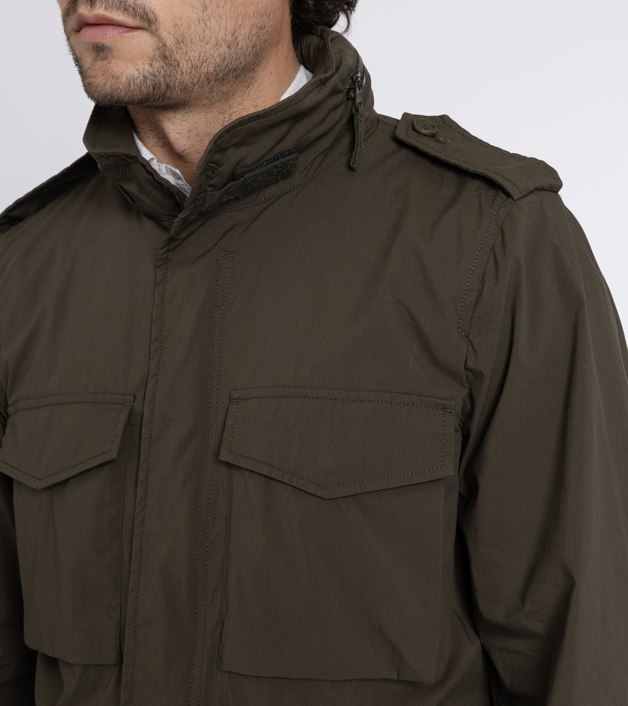 Aspesi Cotton Poplin Field Jacket: Military