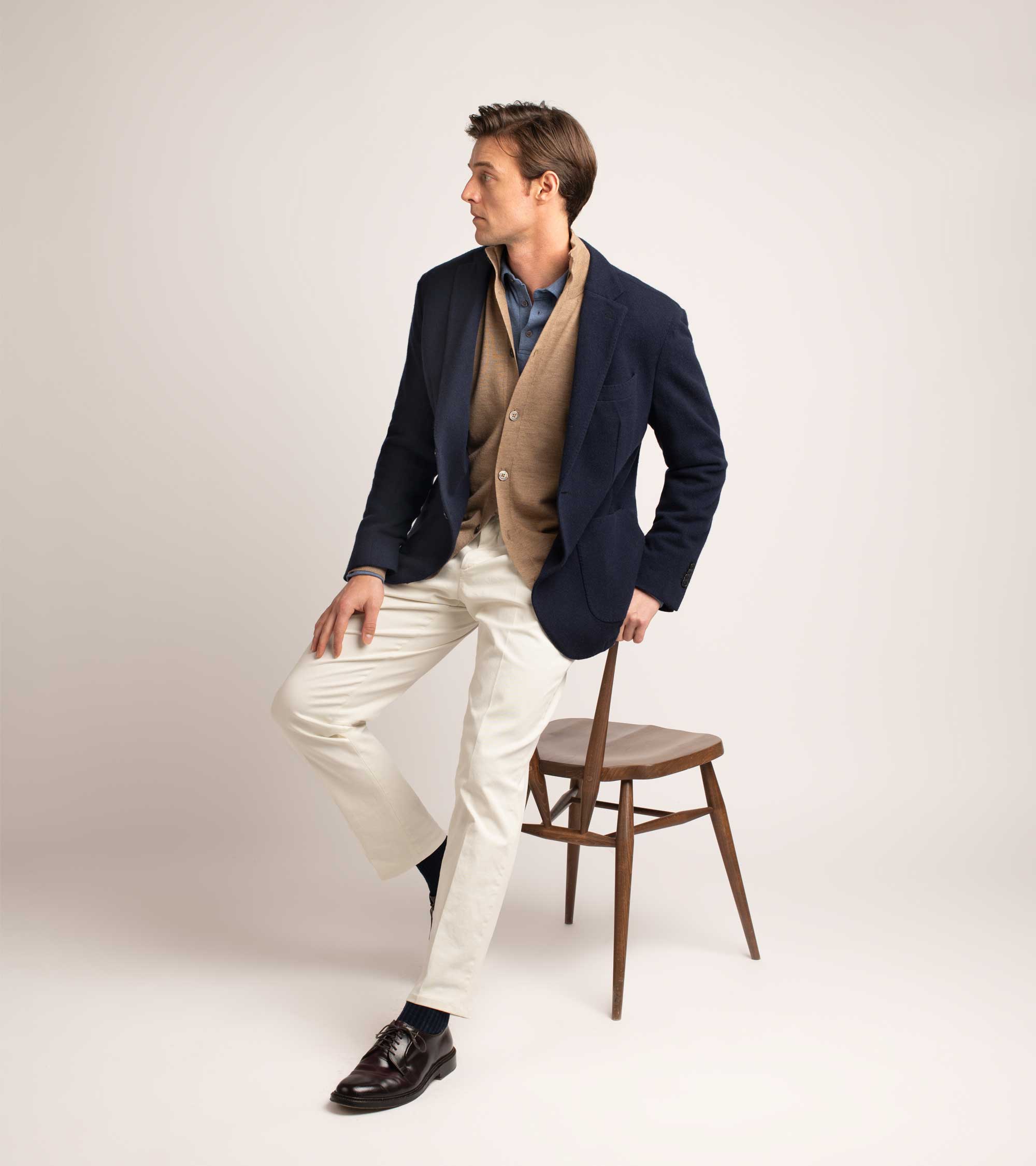 Trunk Stratton Merino Cardigan: Beige