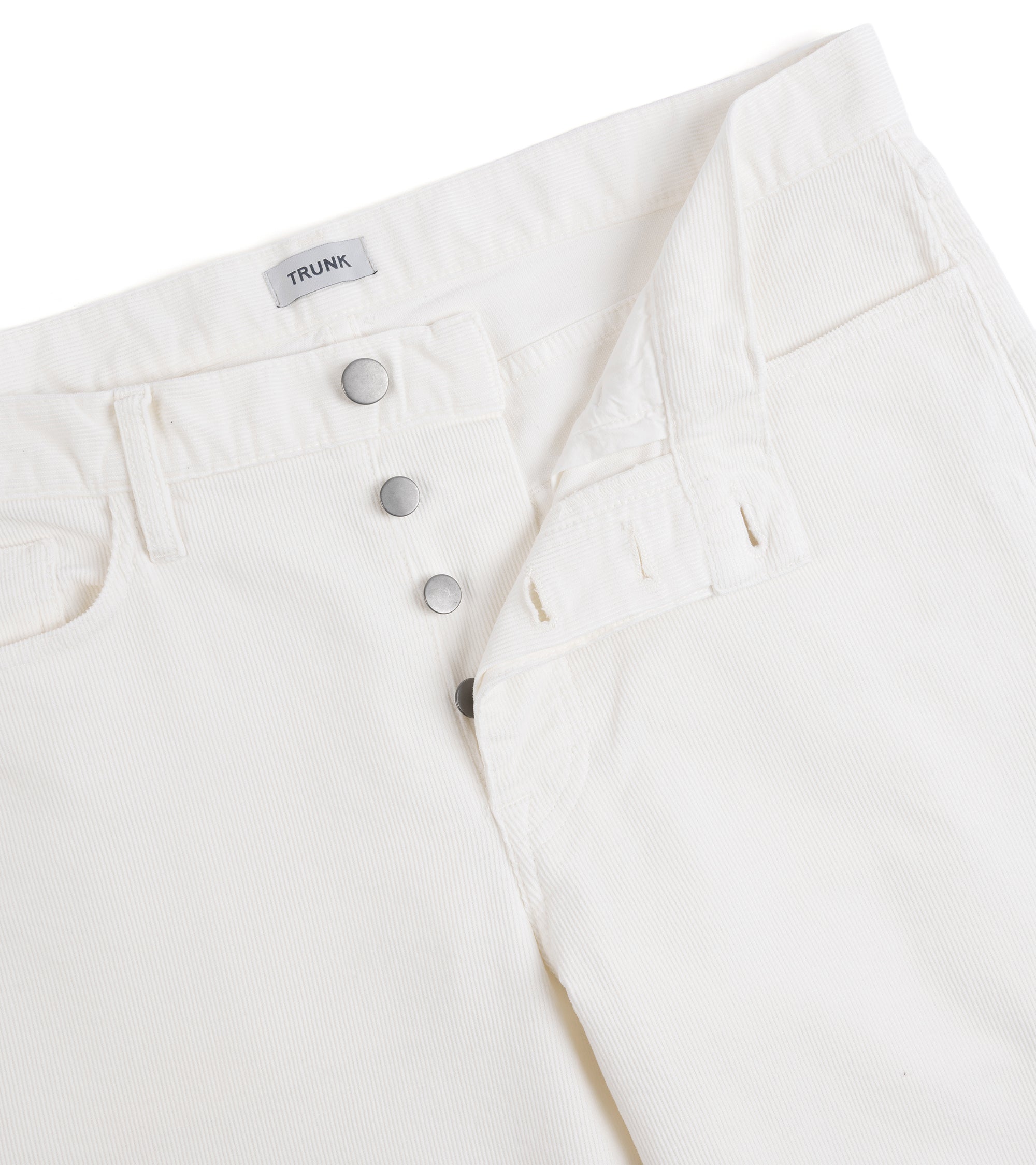 Trunk Dean Corduroy 5 Pocket Trousers: Egret White