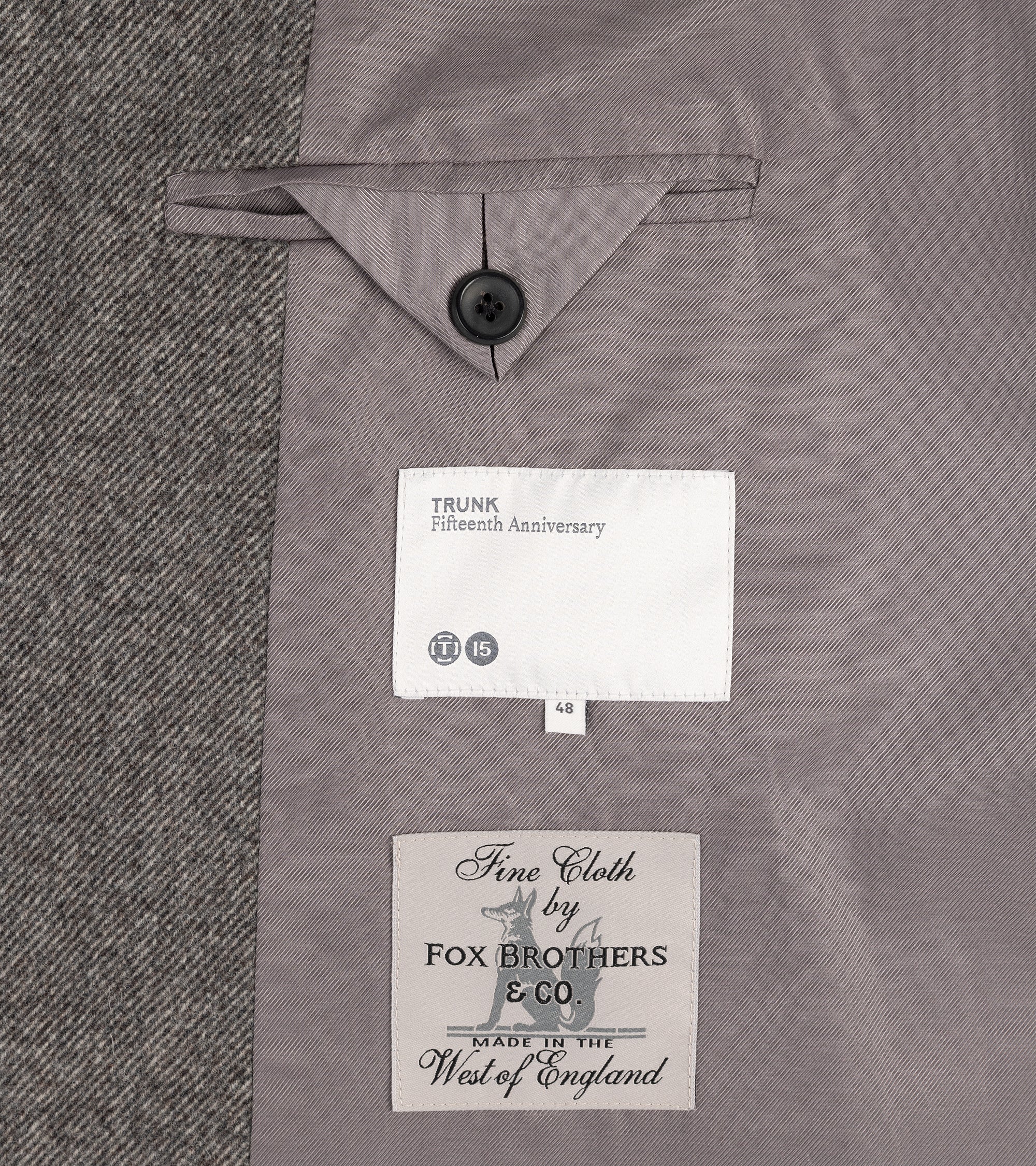 Trunk Devonshire Fox Brothers Wool Twill Overcoat: Warm Grey