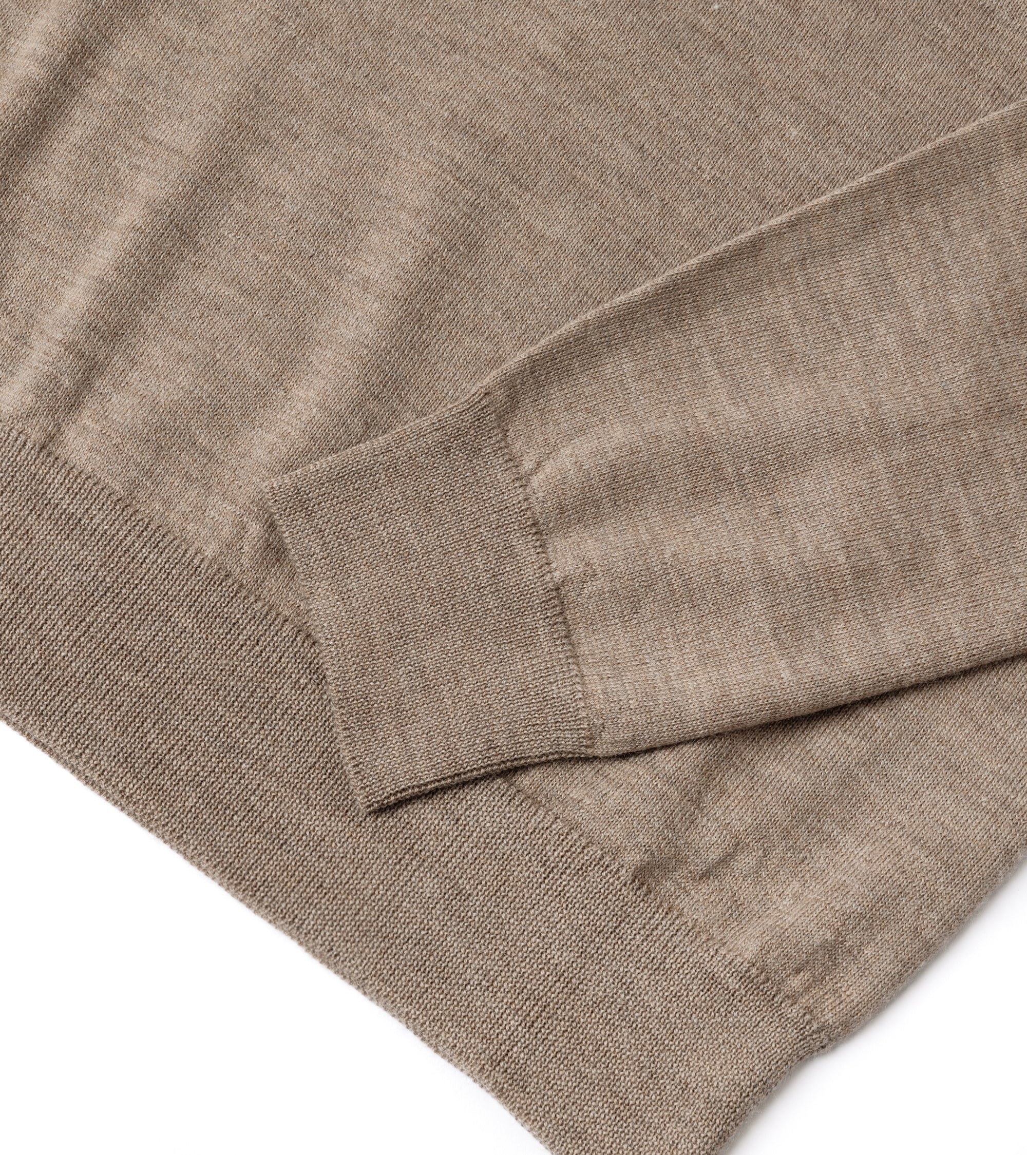 Trunk Enford Merino Knit Long Sleeve Polo Shirt: Beige