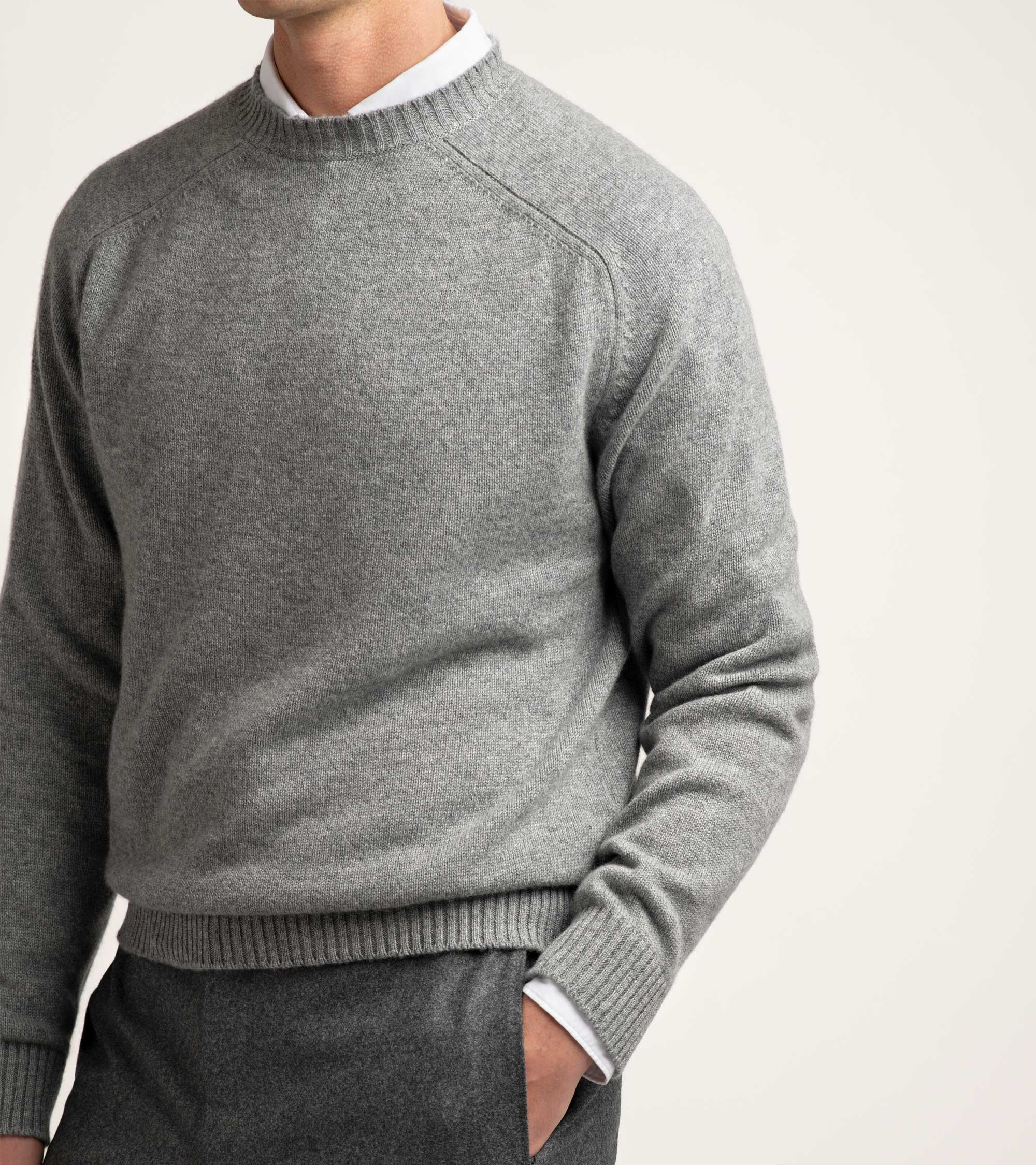 Trunk Fleet Cashmere Crew Neck Sweater: Grey