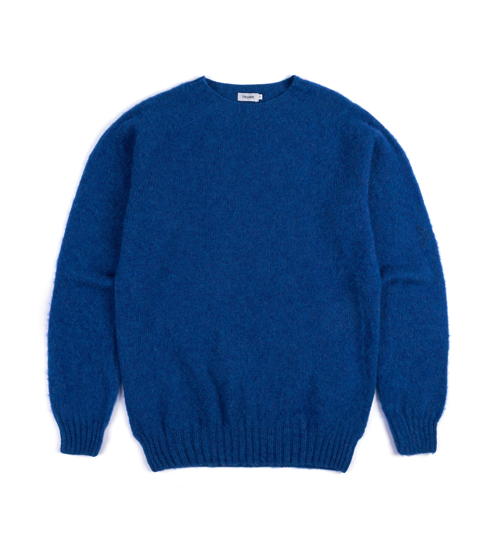 Trunk Goswell Brushed Lambswool Crew Neck Sweater: Azure Blue