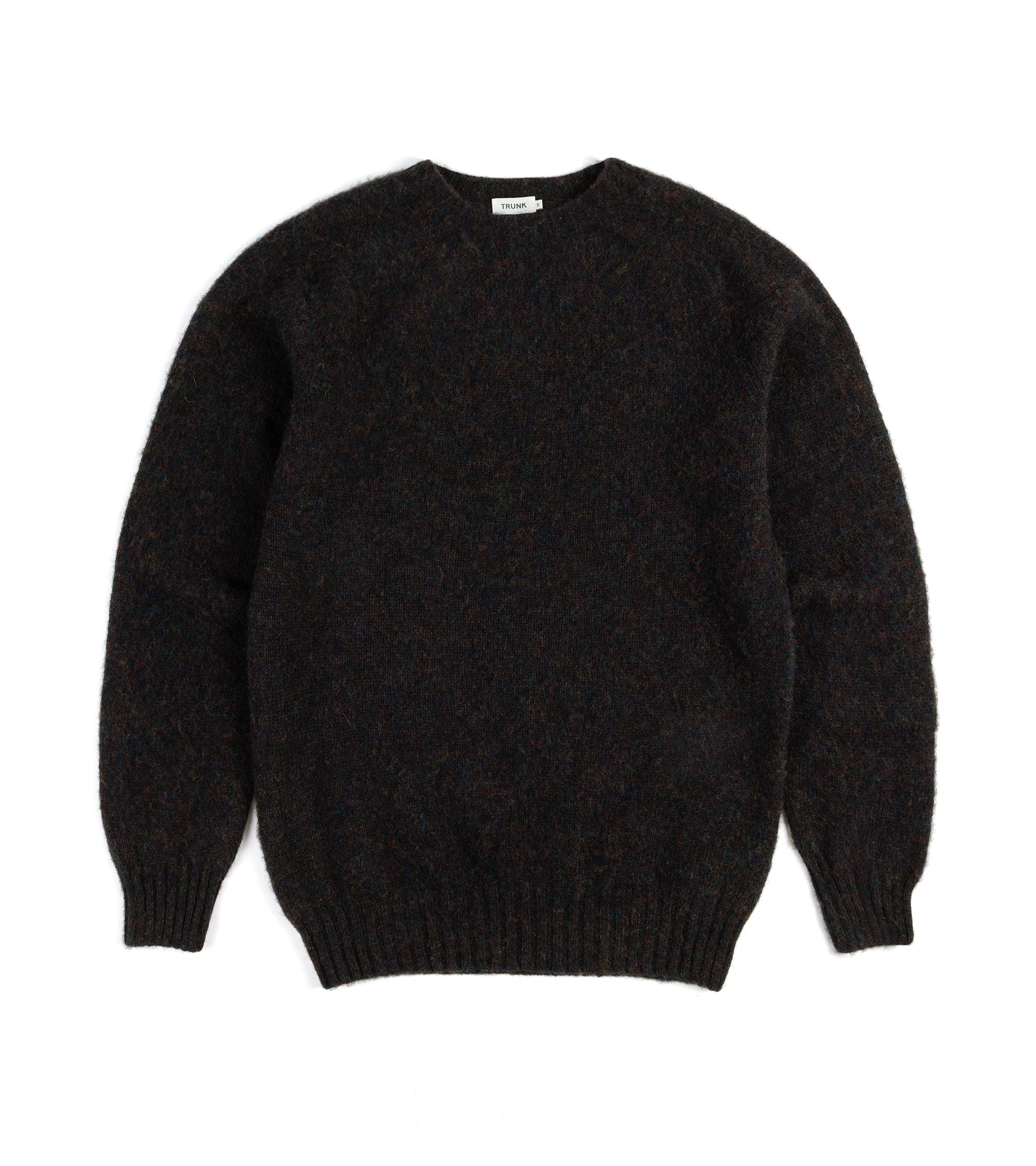 Trunk Goswell Brushed Lambswool Crew Neck Sweater: Charcoal