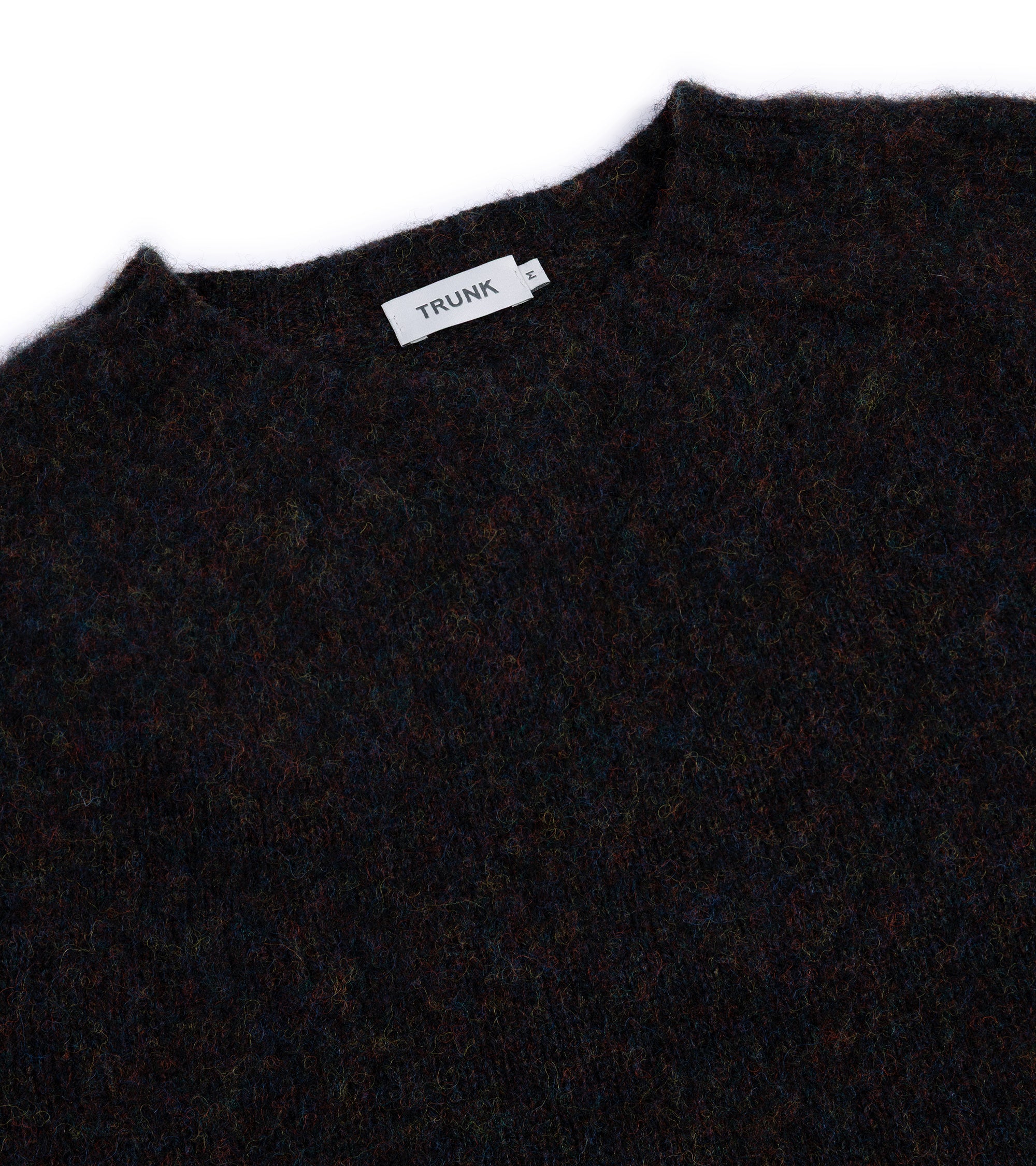 Trunk Goswell Brushed Lambswool Crew Neck Sweater: Charcoal