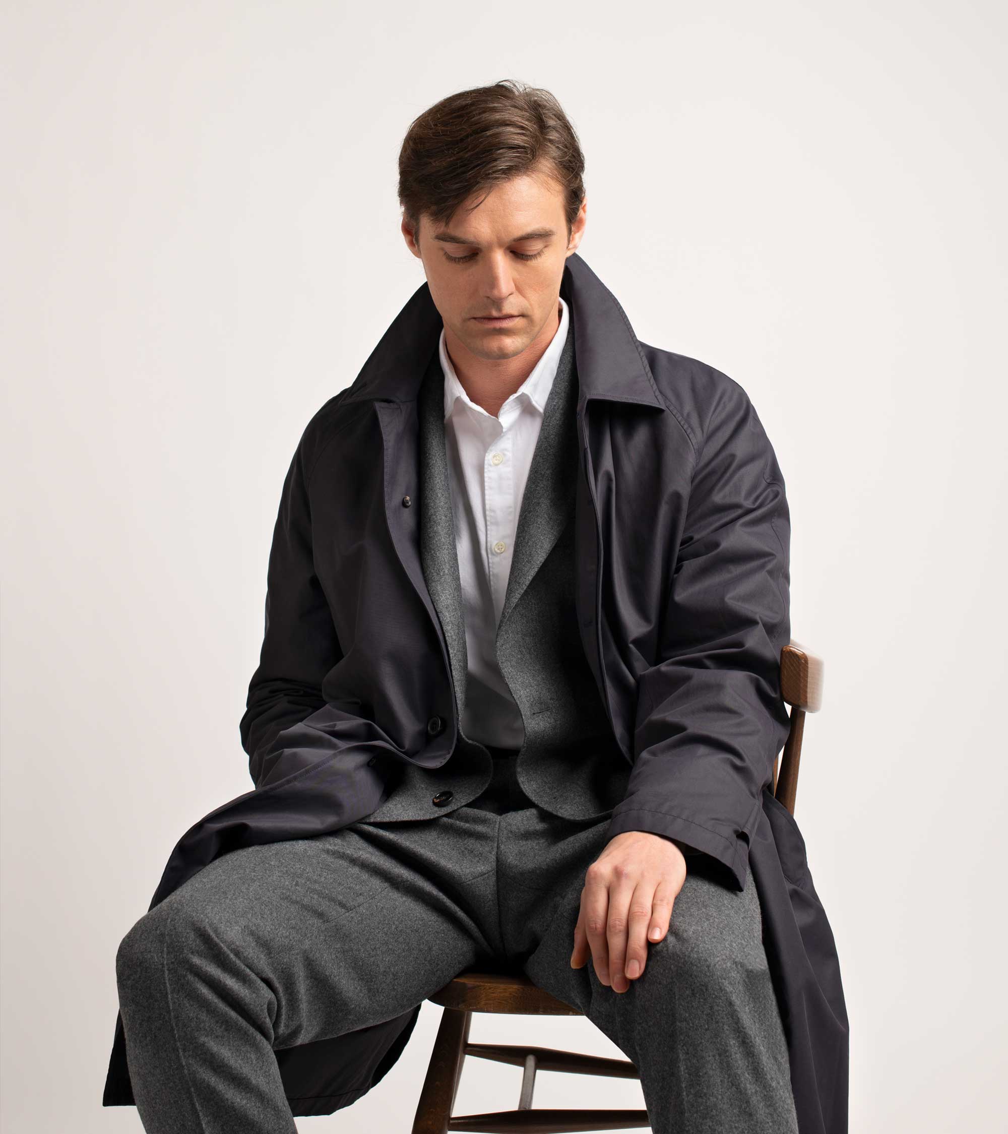Trunk Harding Cotton Blend Raincoat: Navy