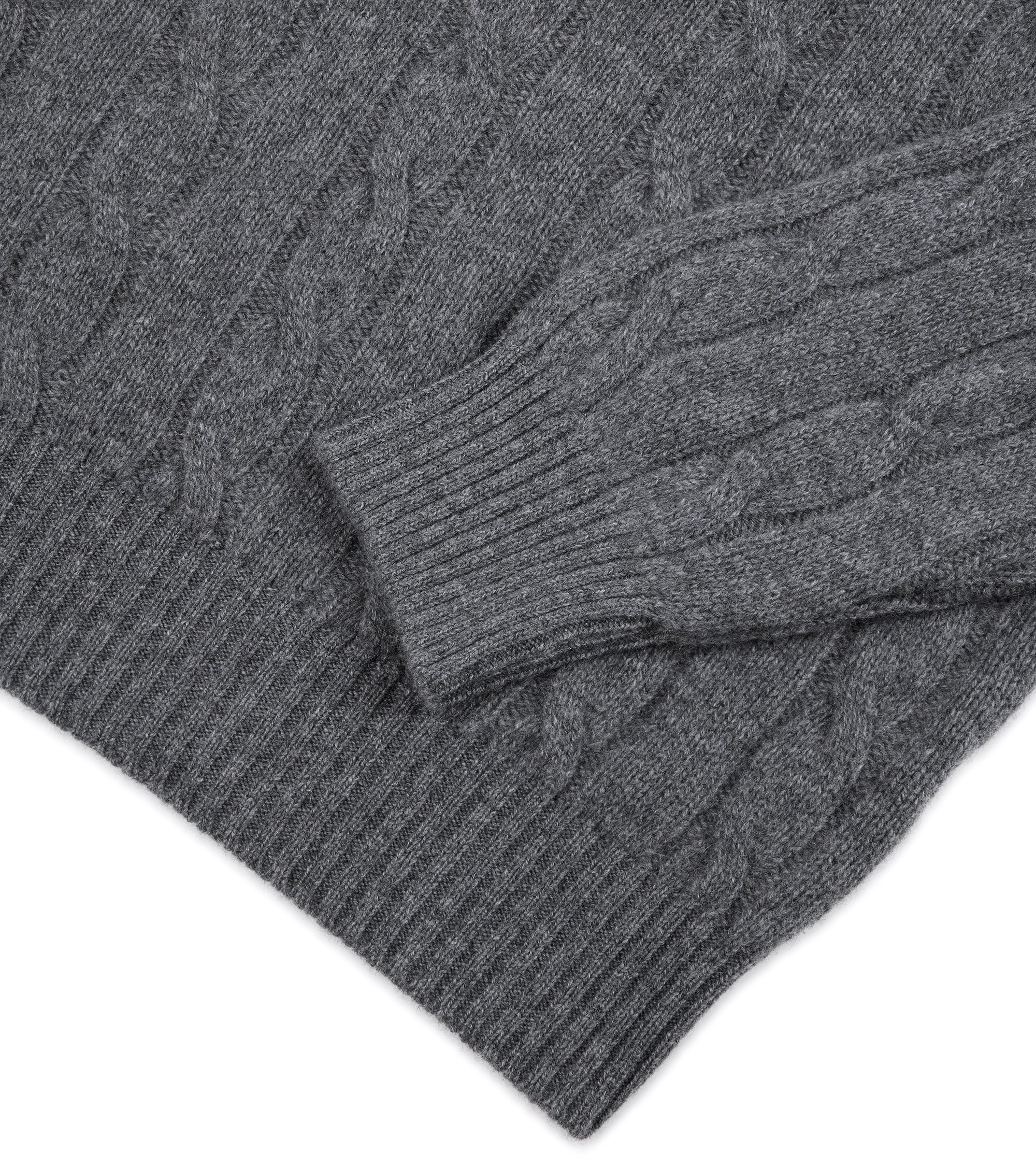 Trunk Hart Cashmere Cable Knit Crew Neck Sweater: Grey