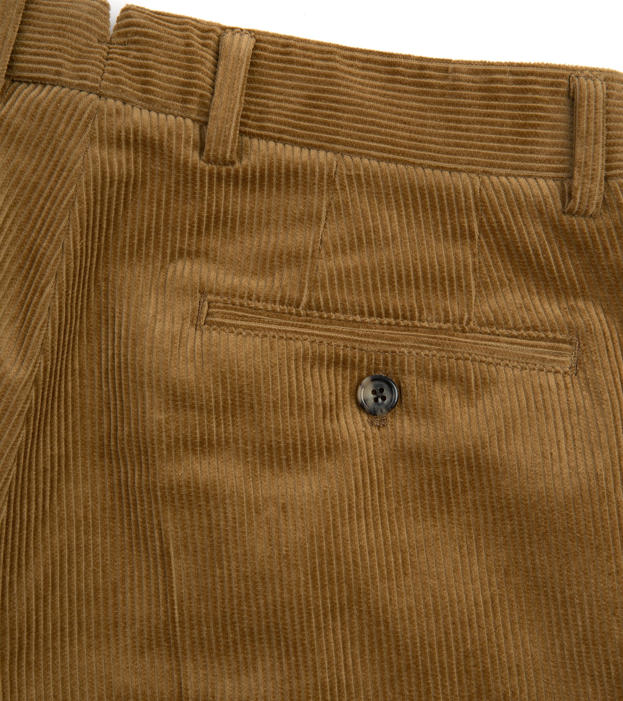 Trunk Hollen Single Pleat Corduroy Trousers: Tan
