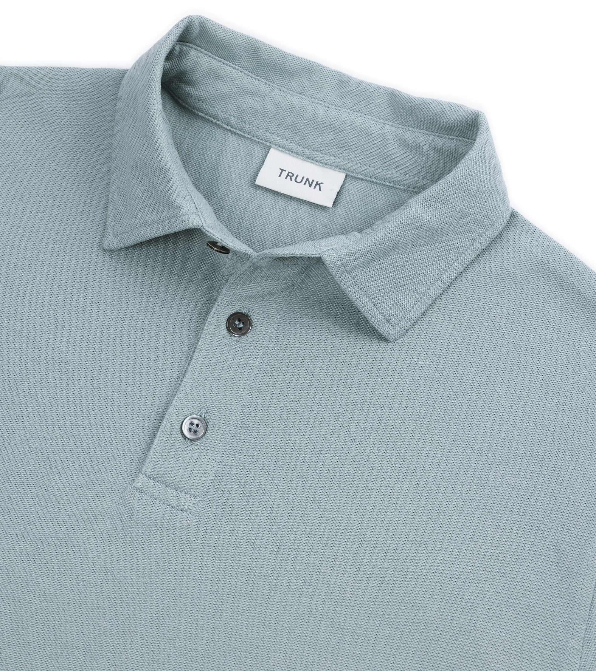 Trunk Moxon Long Sleeve Polo Shirt: Slate Blue