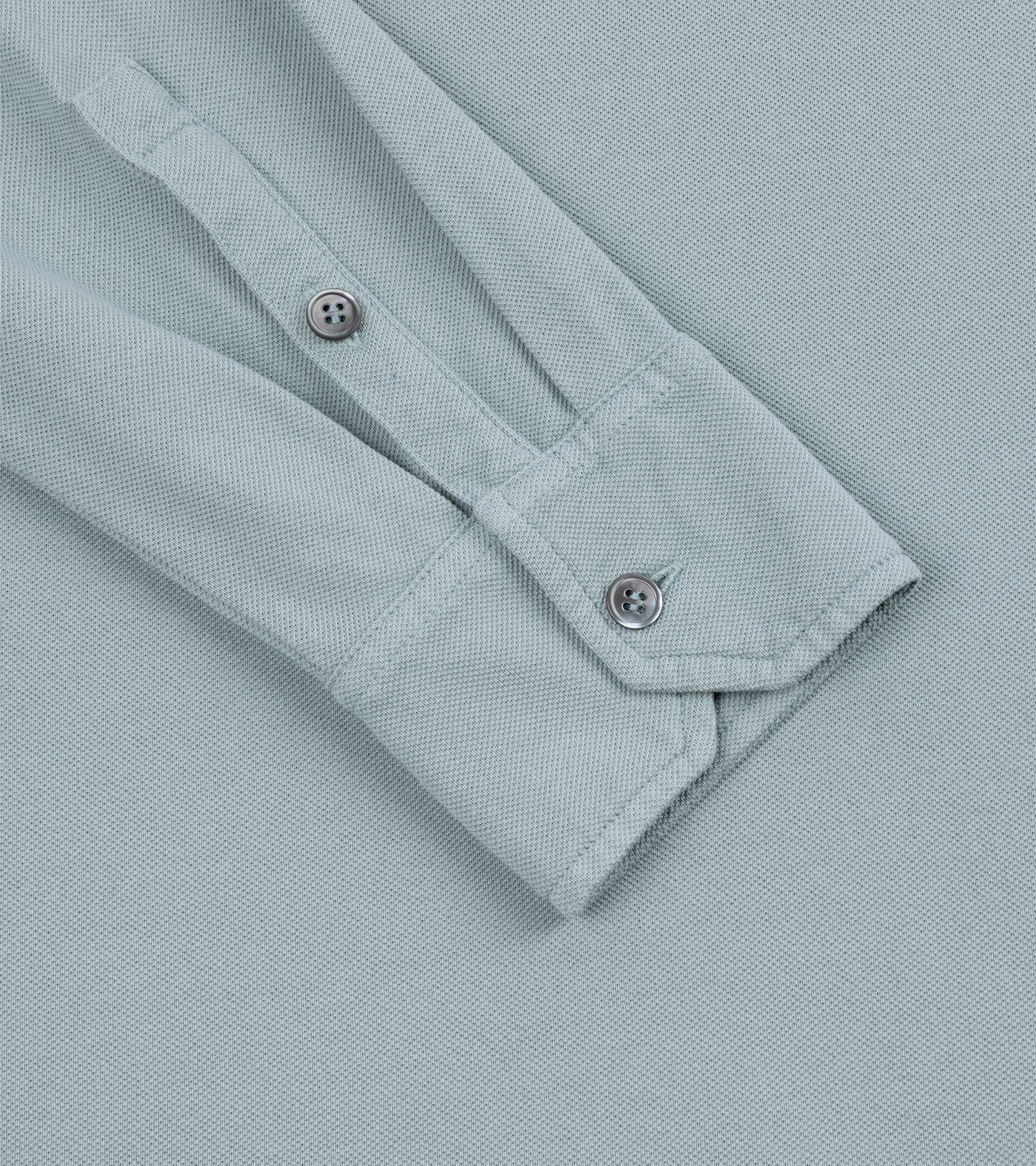 Trunk Moxon Long Sleeve Polo Shirt: Slate Blue