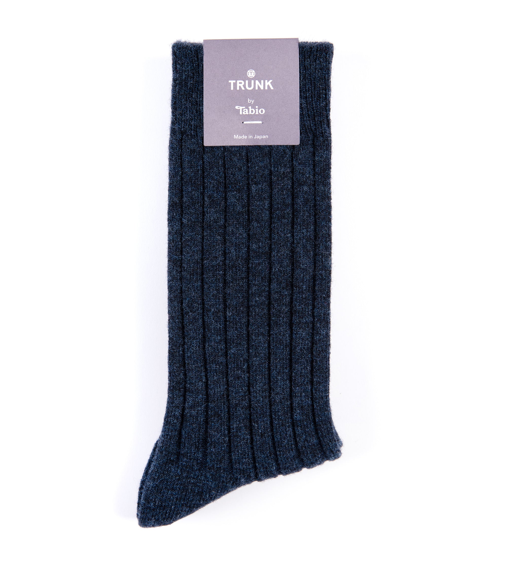Tabio Merino Ribbed Socks: Navy