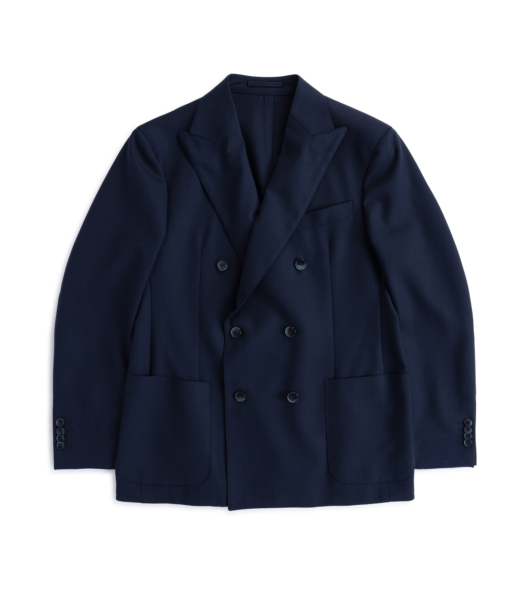 Trunk Webb Tropical Wool Double Breasted Jacket: Navy