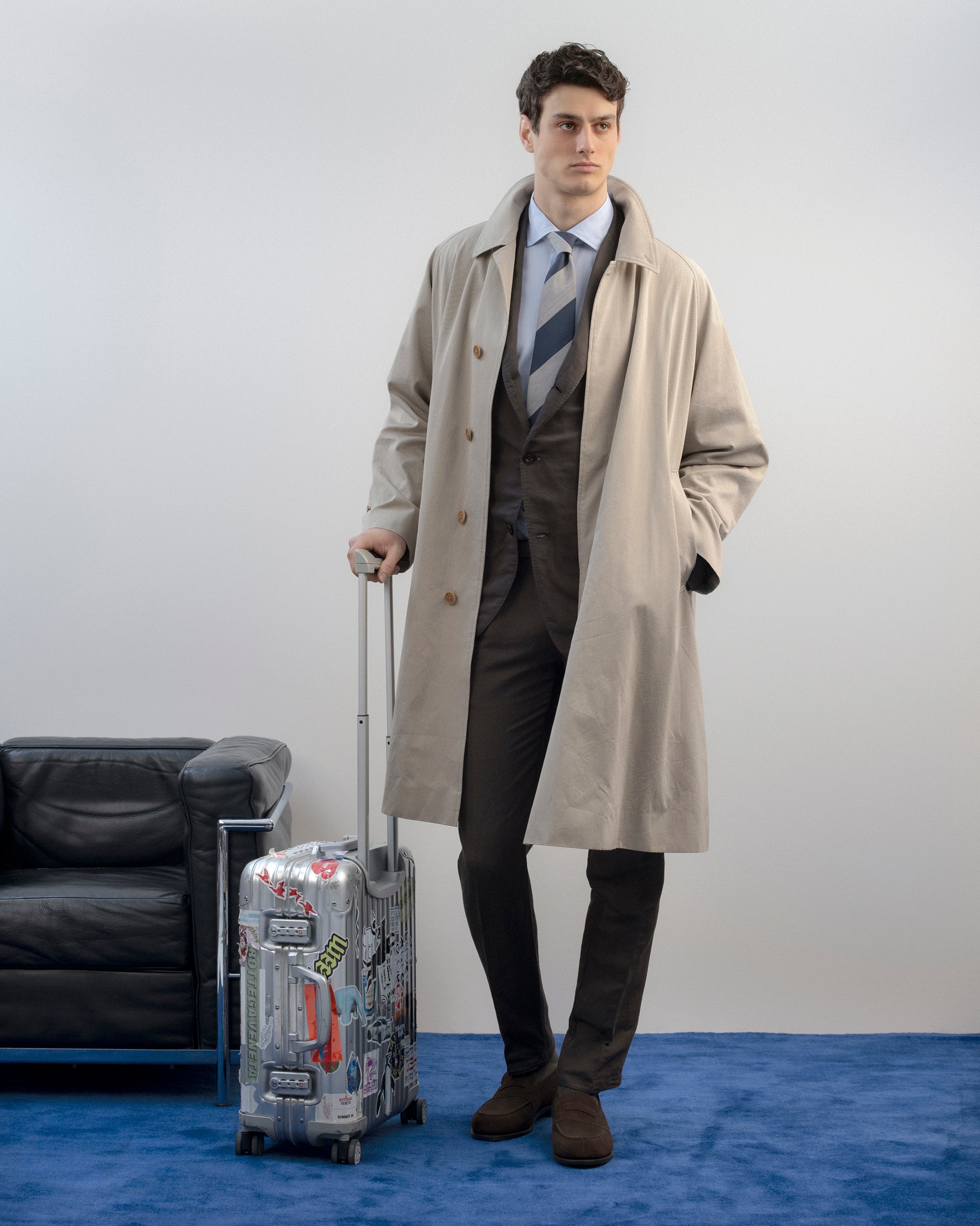 Kaptain Sunshine Cotton Gabardine Walker Coat: Taupe