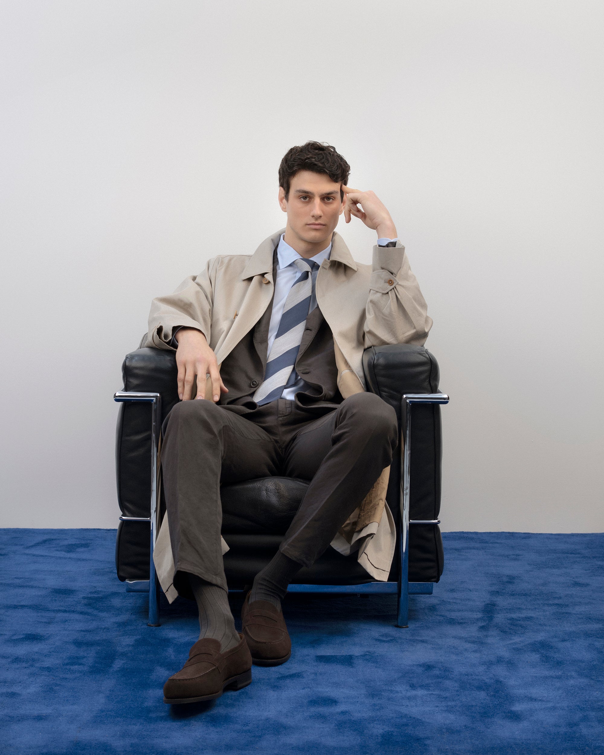 Boglioli Brushed Cotton Linen Suit Jacket: Brown