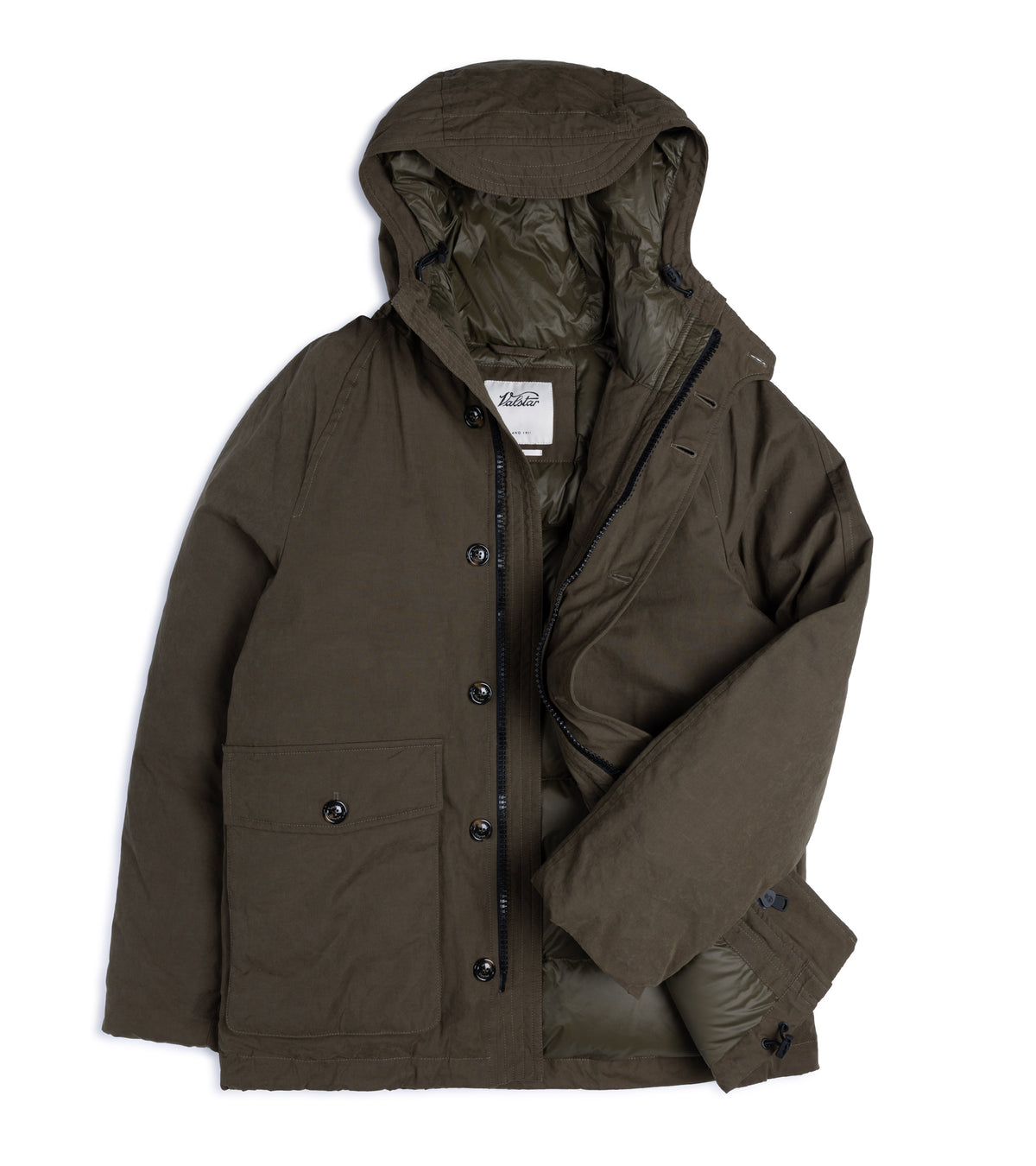 Valstar Liam Water-Repellent Waxed Cotton Down Padded Parka: Olive