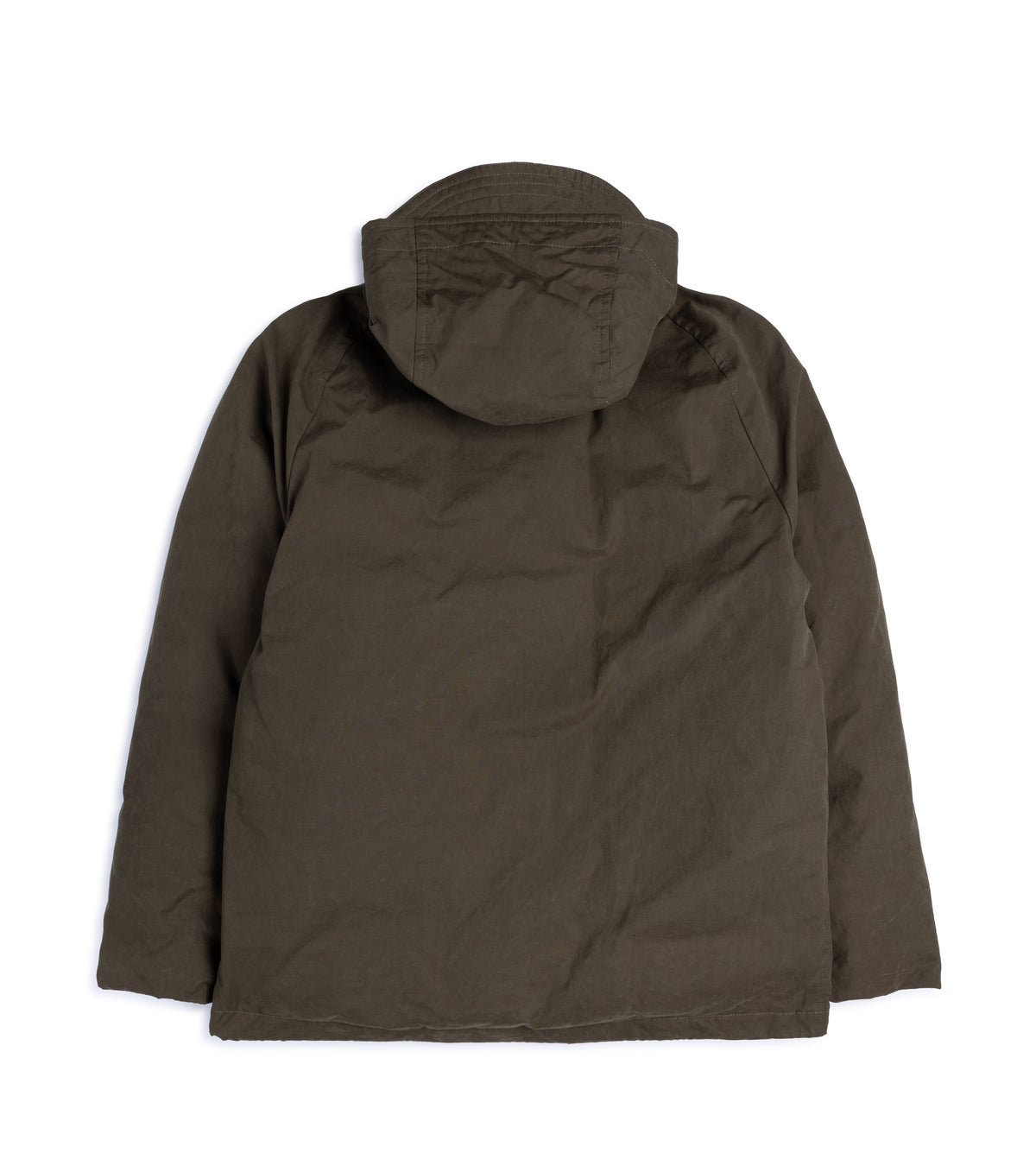 Valstar Liam Water-Repellent Waxed Cotton Down Padded Parka in Olive, back view.