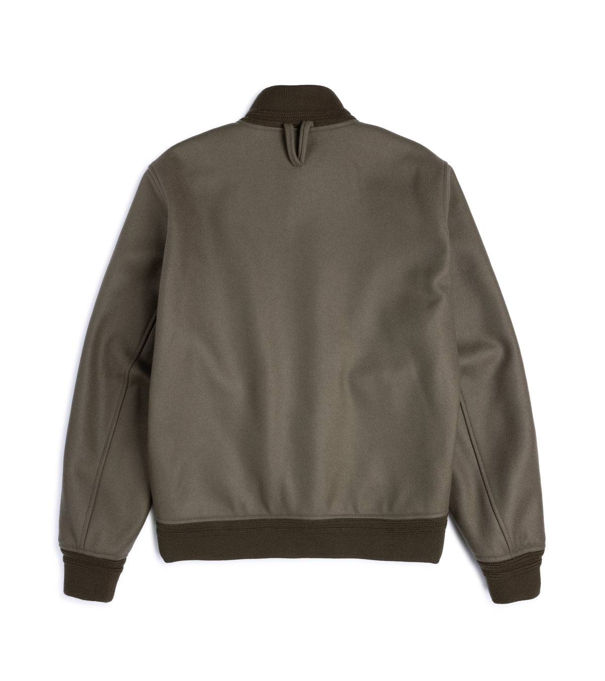 Valstar Valstarino Wool Felt Jacket in Olive, back view.