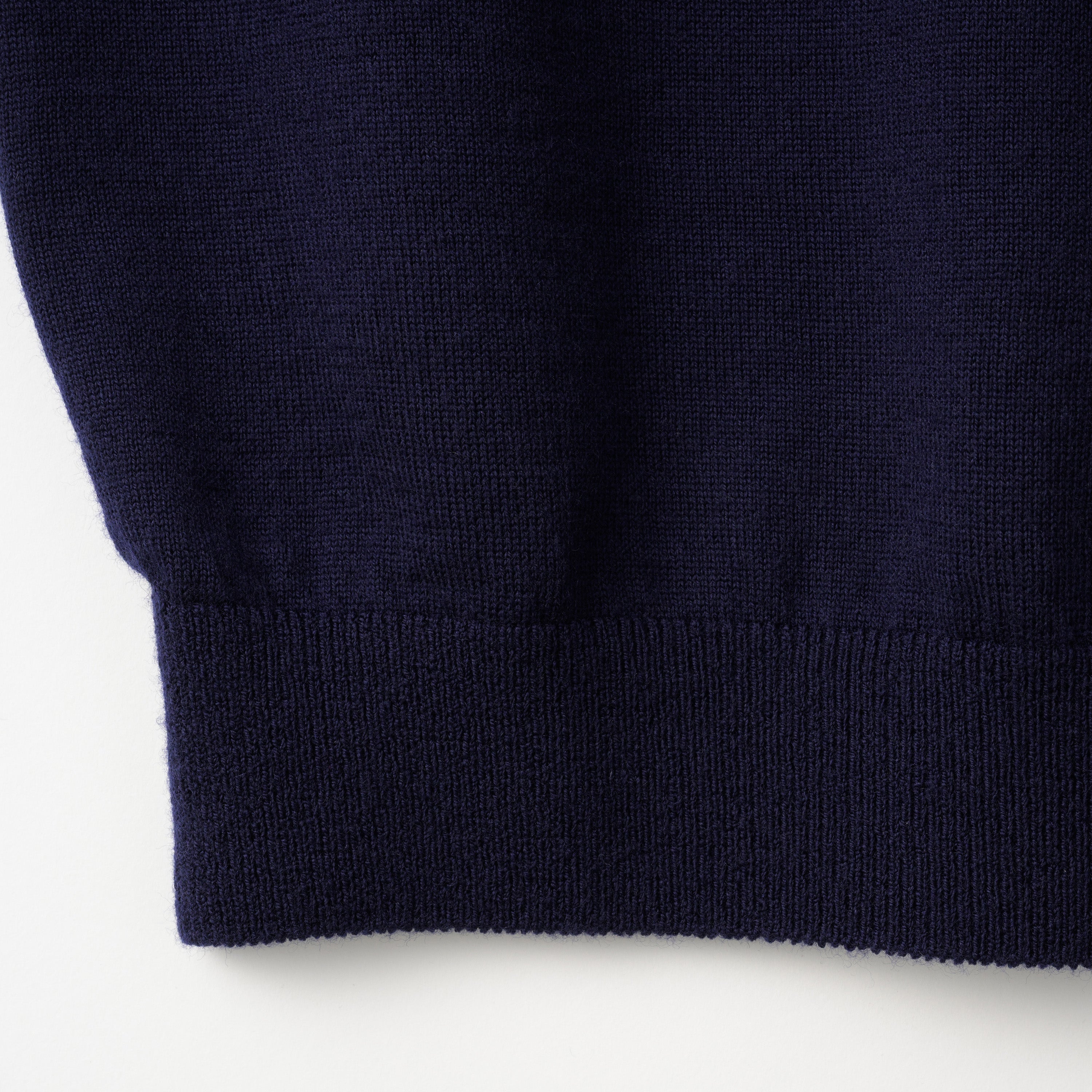 Mooncastle Lightweight Merino Roll Neck Sweater: Navy