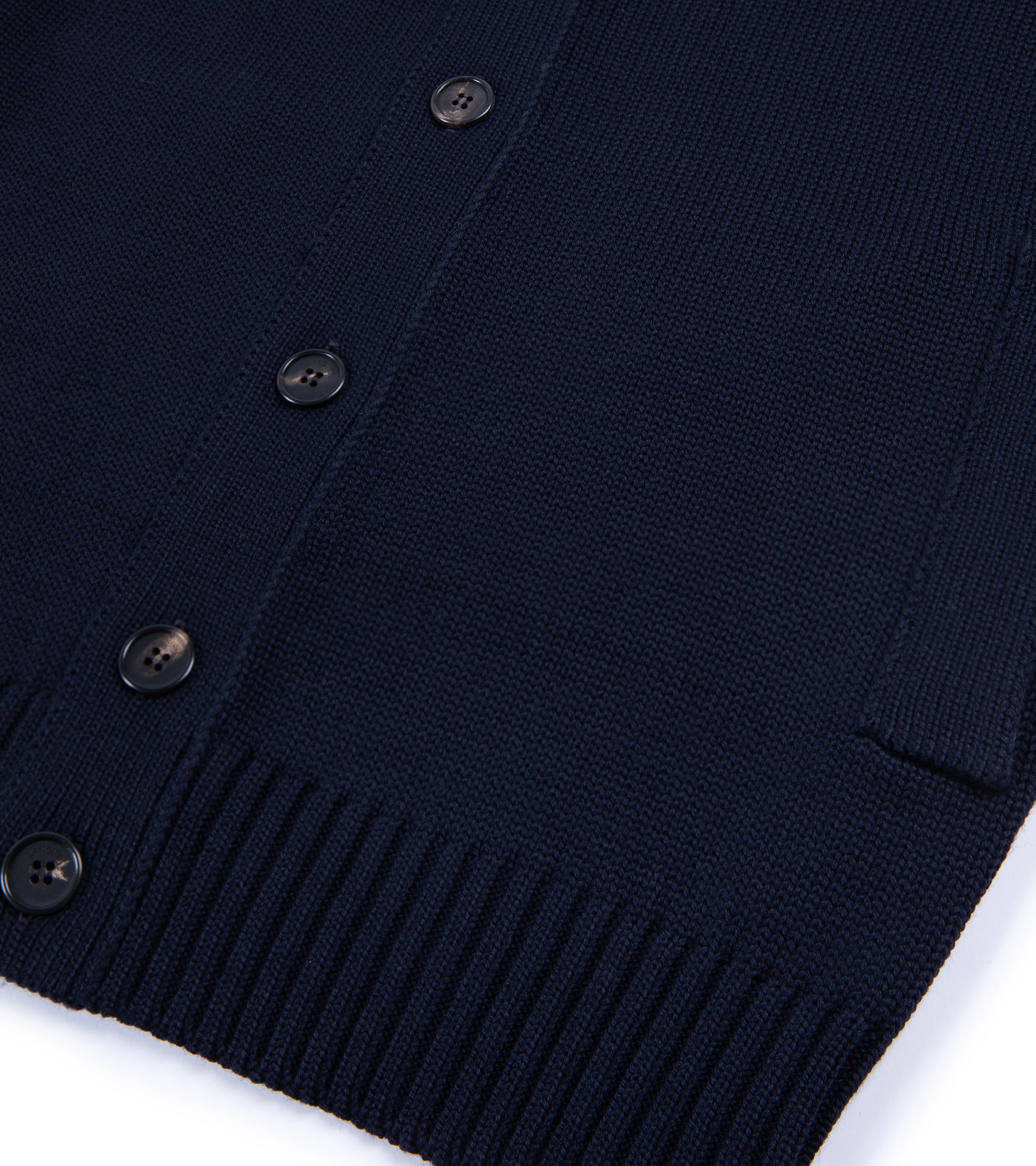 Zanone 7 Gauge Wool Cardigan: Navy