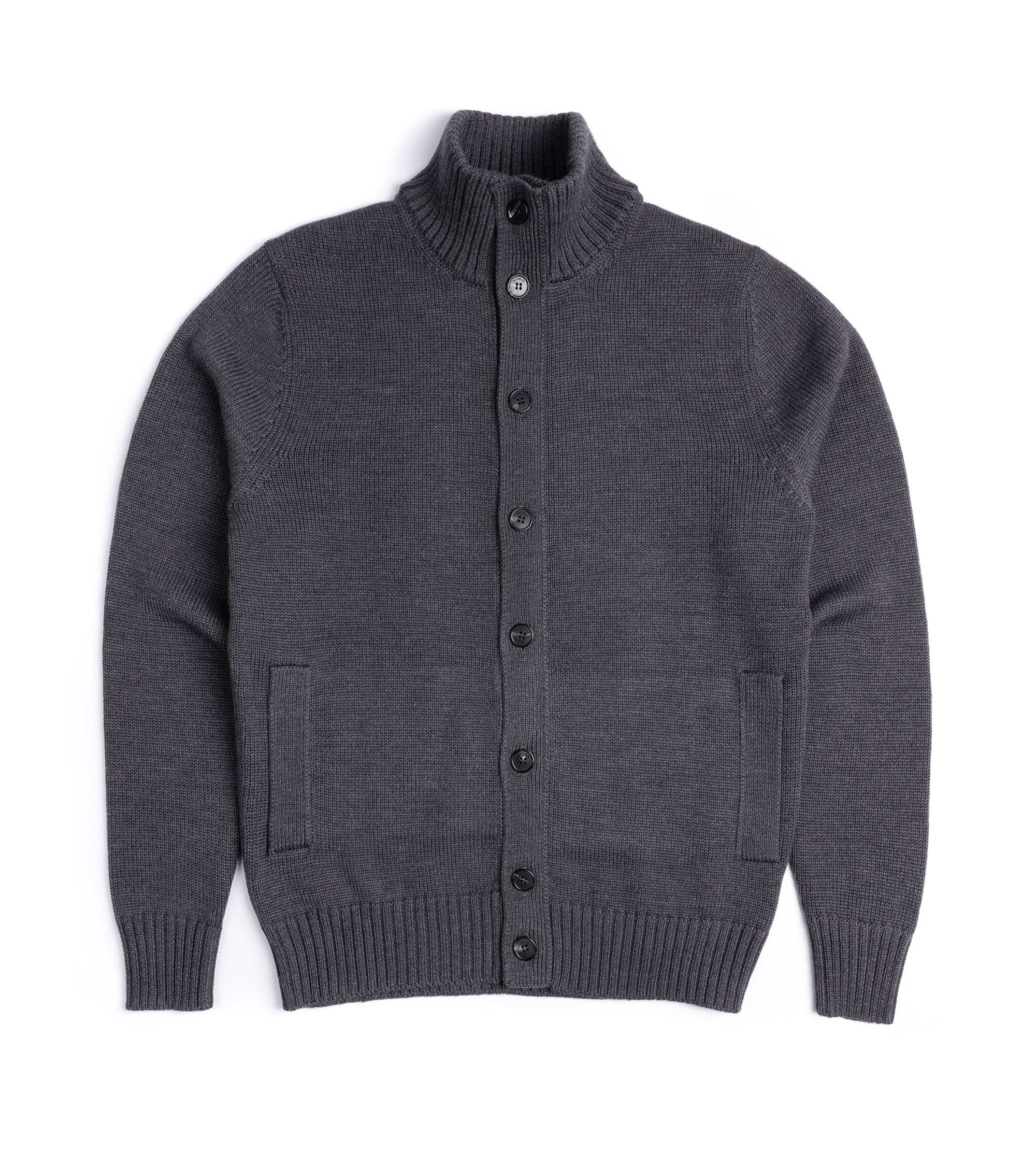 Zanone 7 Gauge Wool Cardigan: Grey