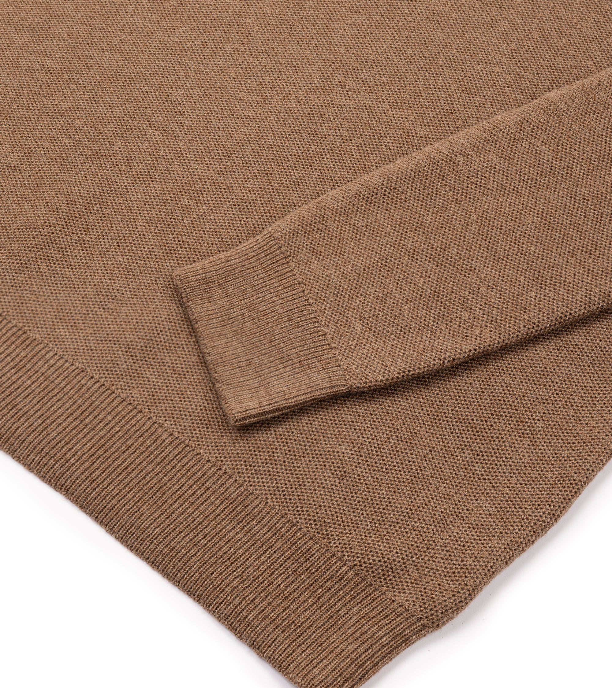 Zanone Wool Honeycomb Crew Neck Sweater: Caramel
