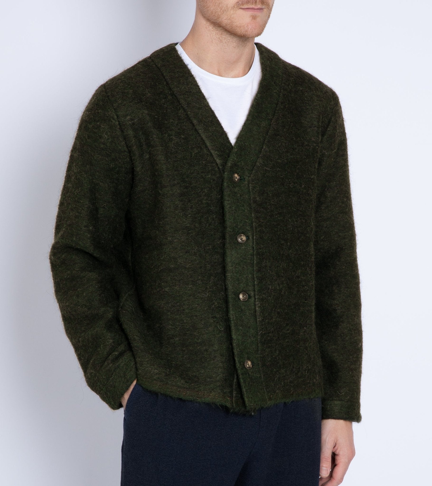 A Kind of Guise Kura Wool Mix Cardigan: Fuzzy Forest - Trunk Clothiers