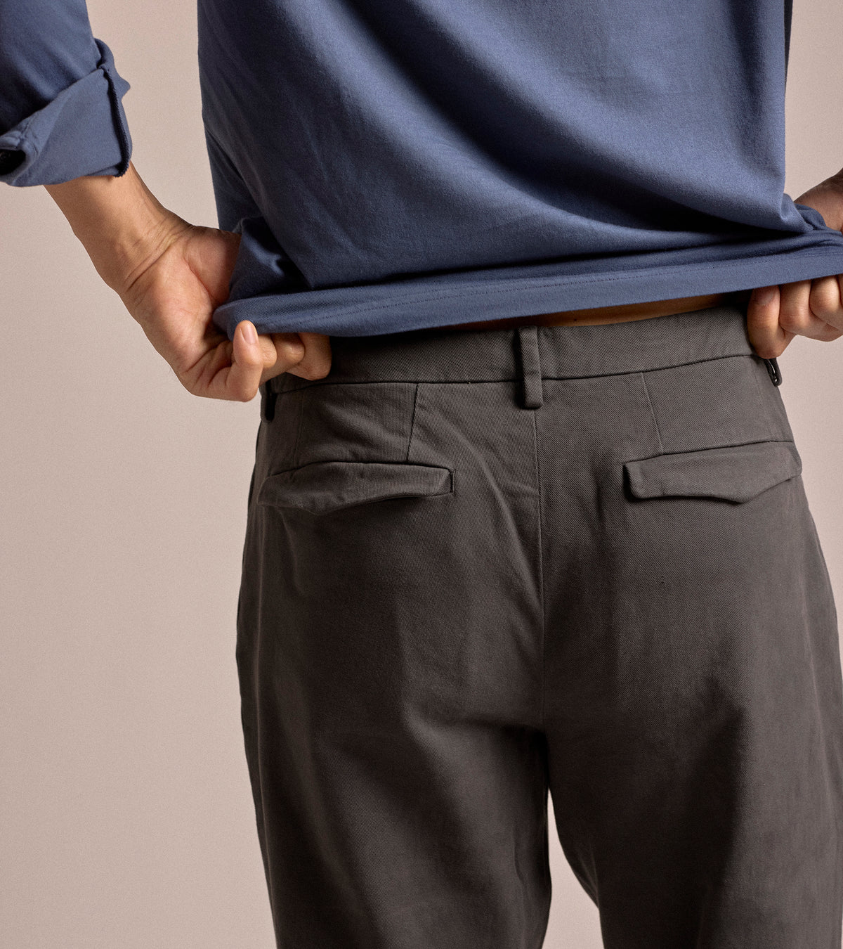 Barena Masco Mante Cotton Twill Trousers: Lead