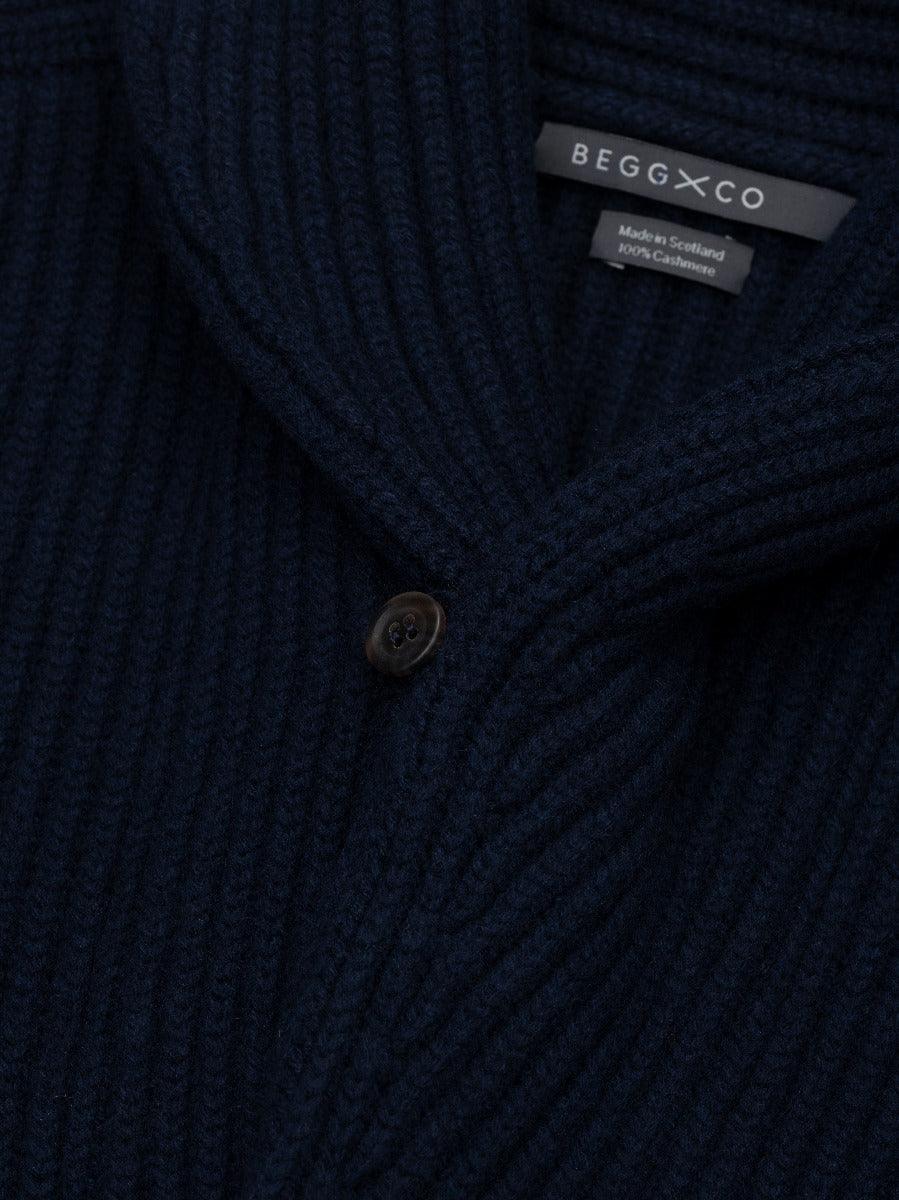 Begg x Co Yacht Cashmere Cardigan: Navy