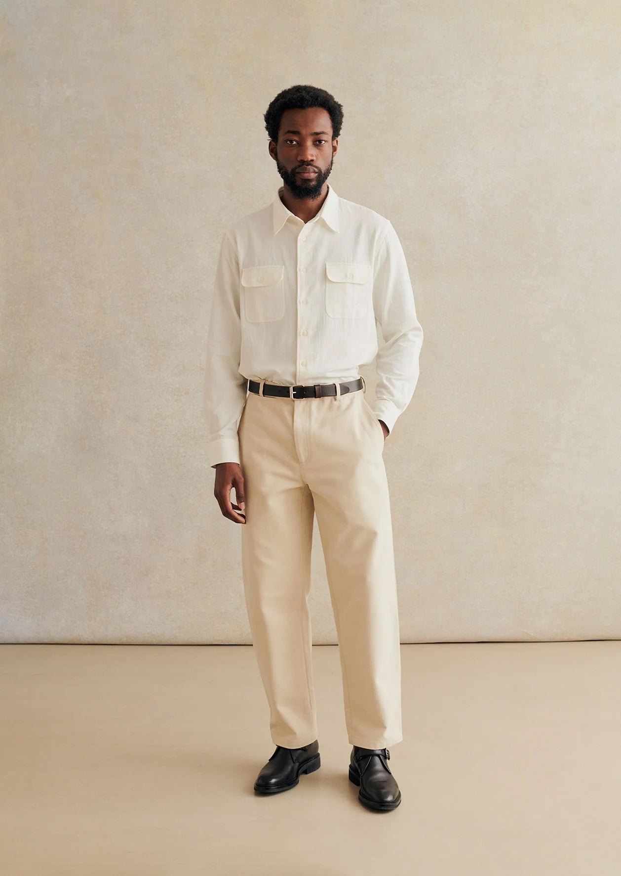 De Bonne Facture Heavy Cotton Balloon Trousers: Cream