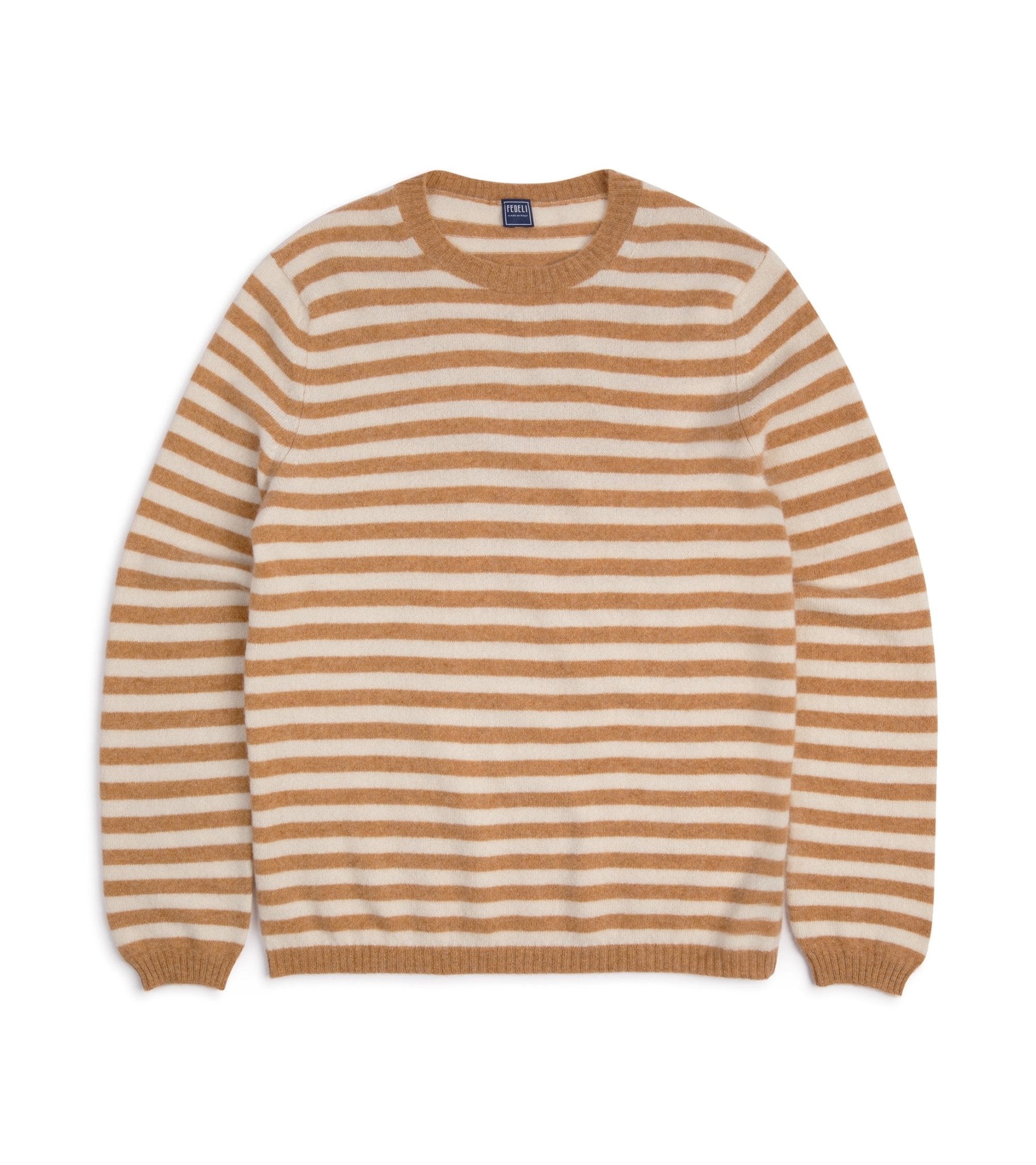 Fedeli Light Striped Cashmere Sweater: Honey - Trunk Clothiers