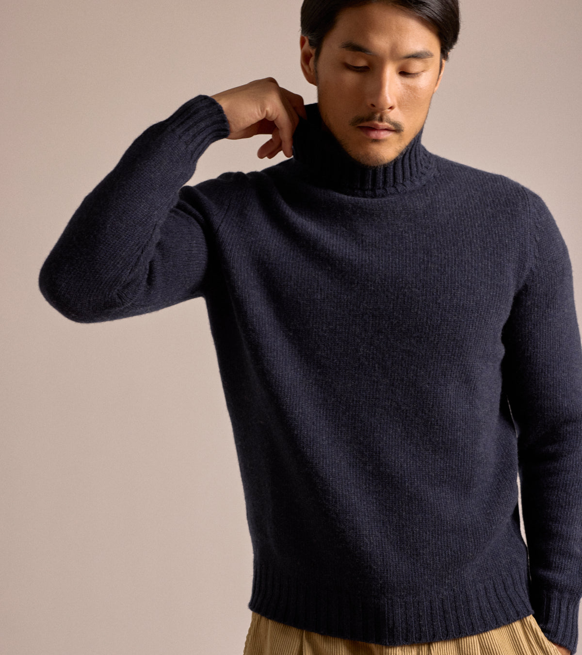 Fedeli Oslo Wool Cashmere Roll Neck Sweater: Storm