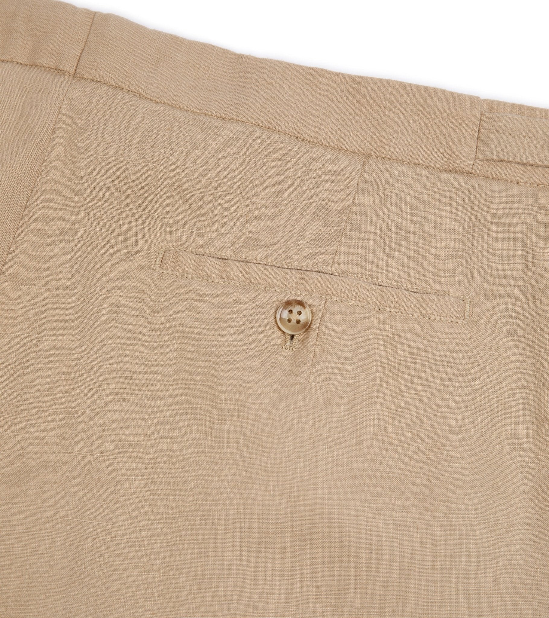 Incotex Linen Pleated Shorts: Tan - Trunk Clothiers