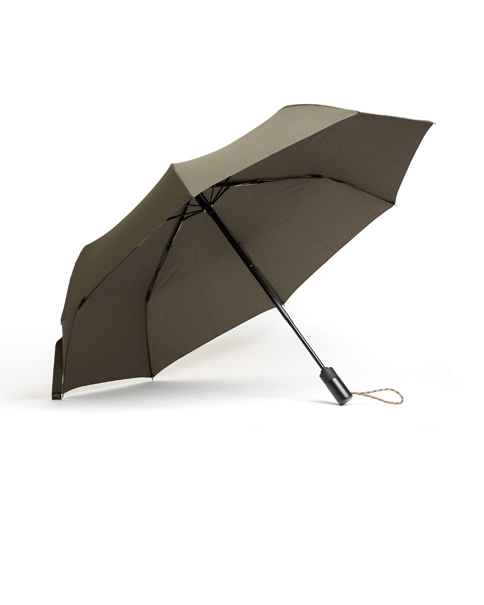 London Undercover Auto Push Button Compact Umbrella: Olive - Trunk Clothiers