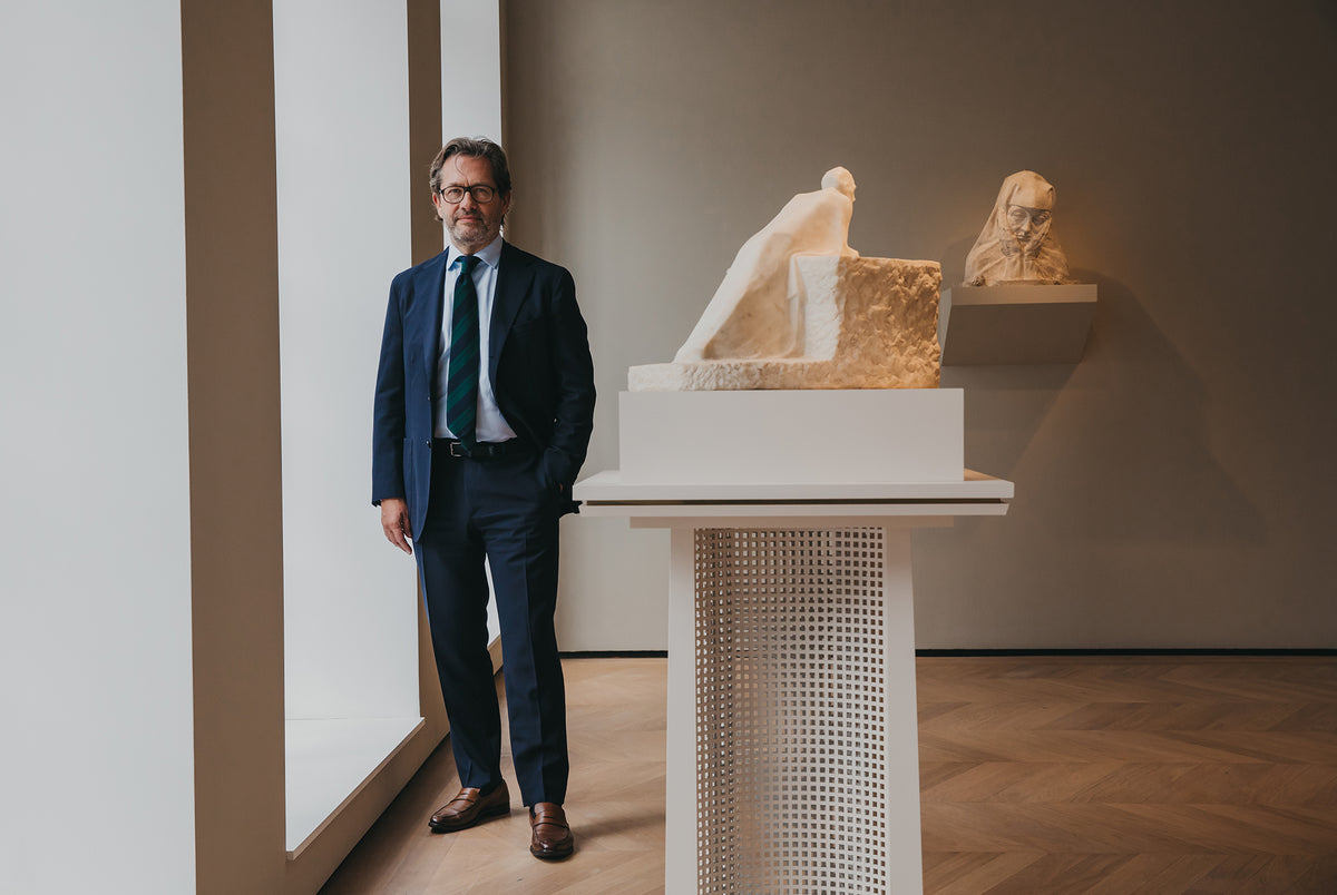 Stuart Lochhead, founder of Stuart Lochhead Sculpture, photographed for his Trunk Talks interview with Trunk Clothiers