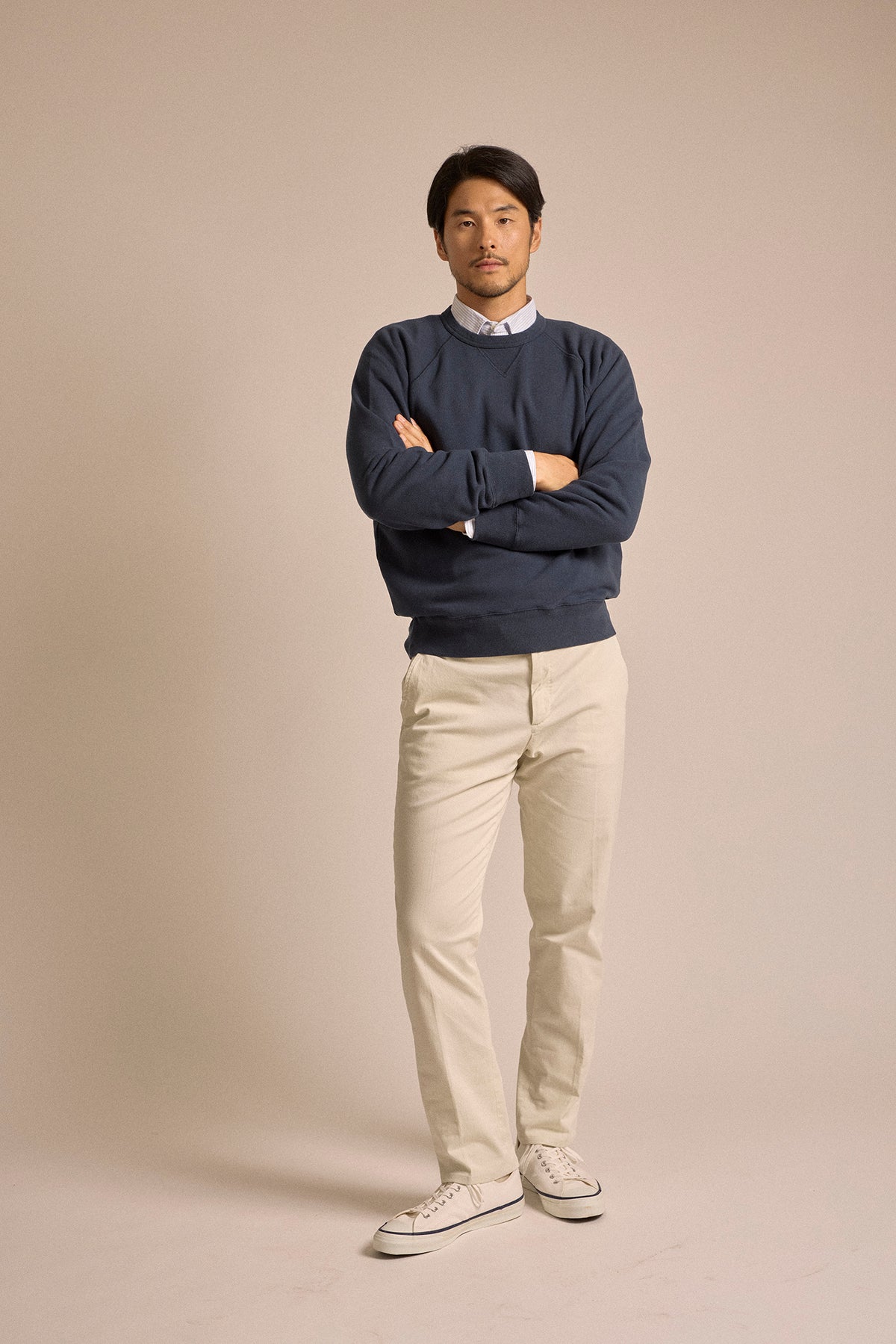 Trunk Cooper Cotton Crew Neck Sweatshirt: Navy