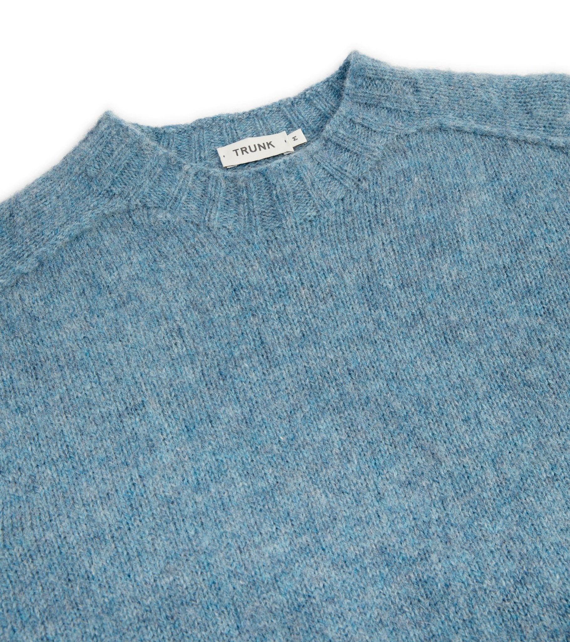 Trunk Berwick Brushed Shetland Crew Sweater: Denim Blue - Trunk Clothiers