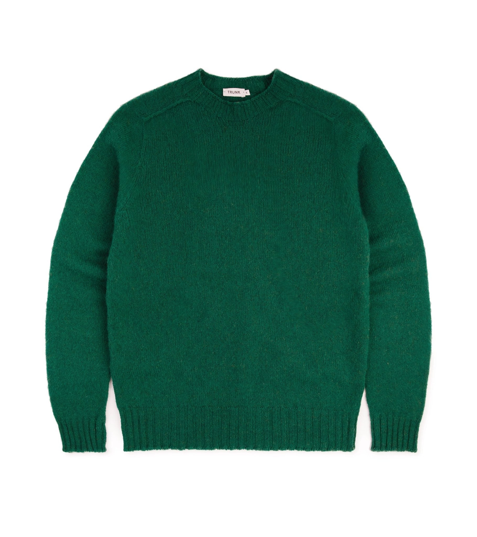 Trunk Berwick Brushed Shetland Crew Sweater: Malachite Green - Trunk Clothiers