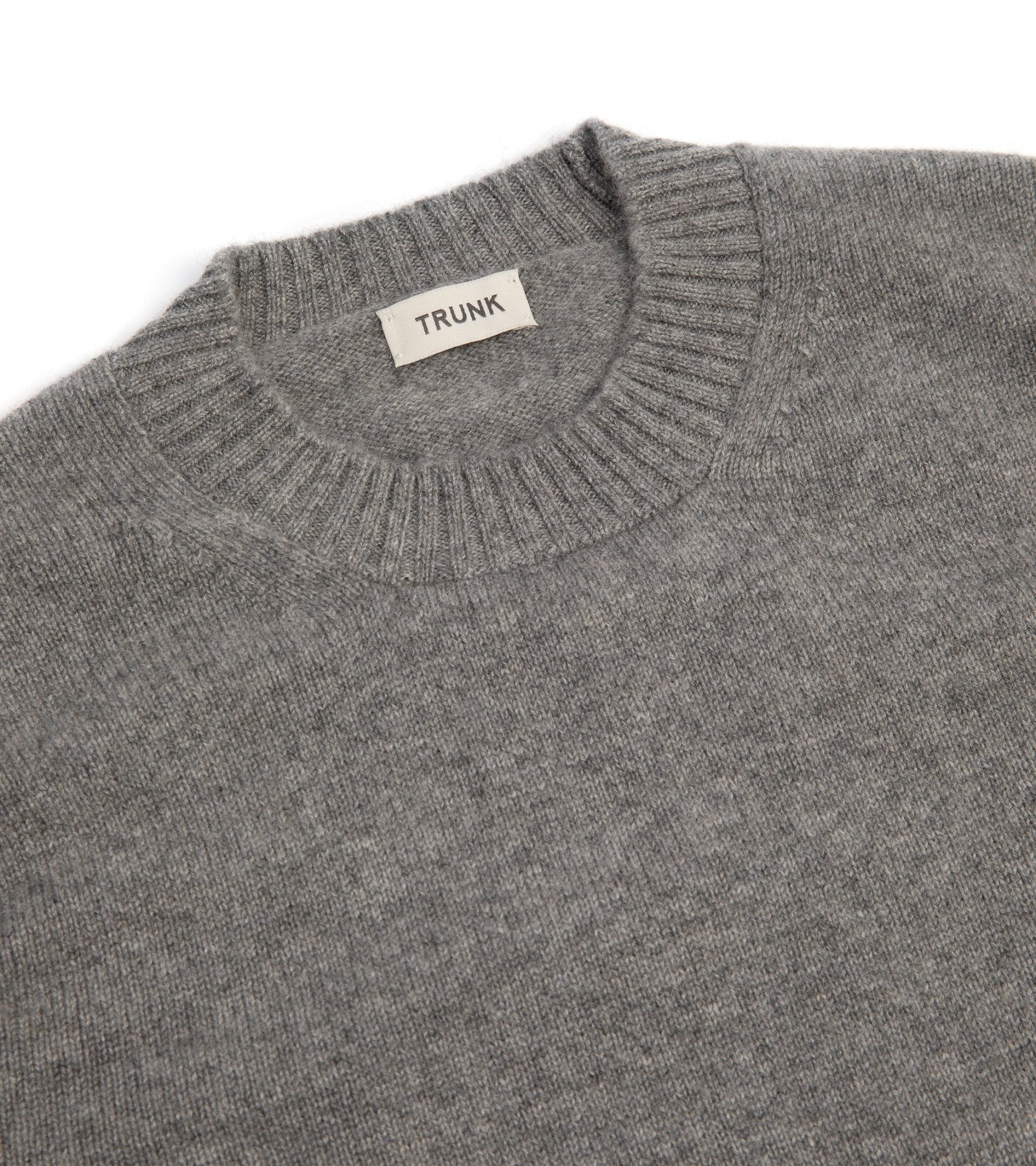 Trunk Crawford Cashmere Crew Neck Sweater: Grey Flannel - Trunk Clothiers