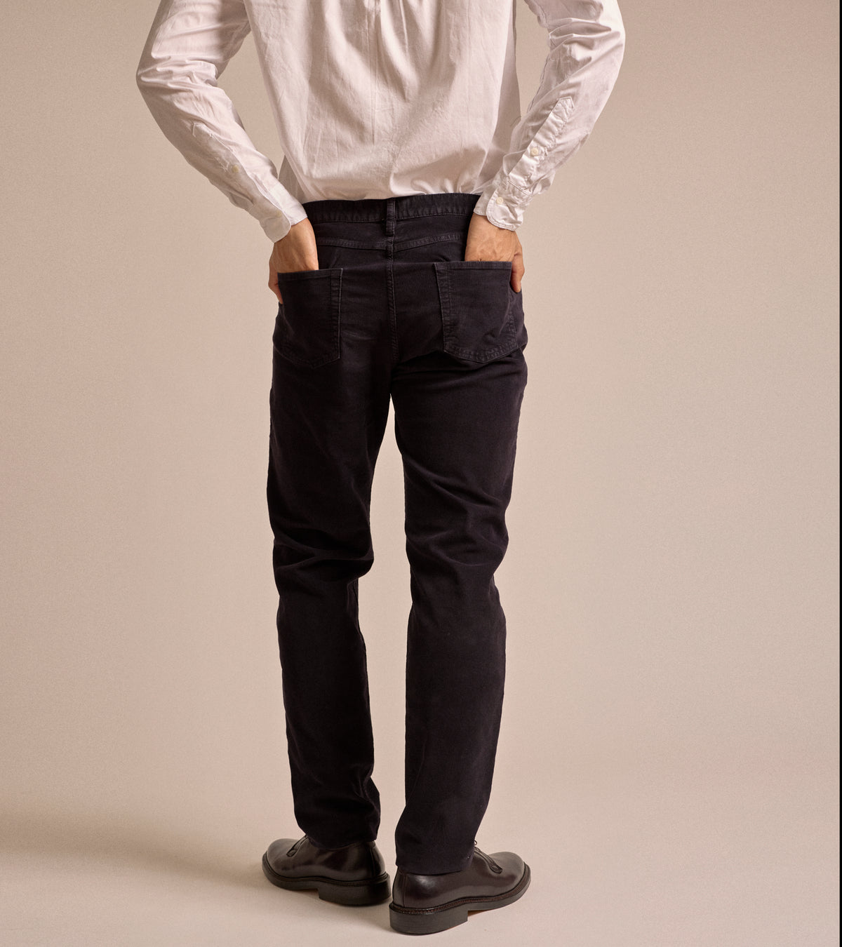 Trunk Dean Corduroy 5 Pocket Trousers in navy, product photo.