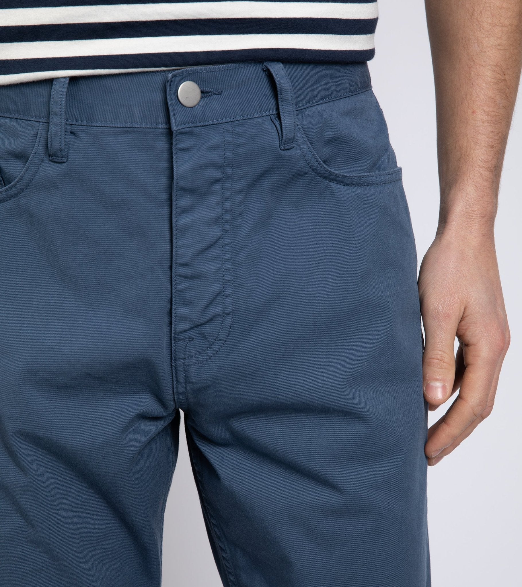 Trunk Duke Cotton 5 Pocket Trousers: Blue - Trunk Clothiers