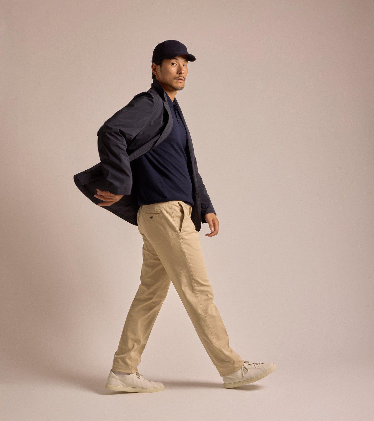 Trunk Palmer Flat Front Cotton Twill Trousers: Sand