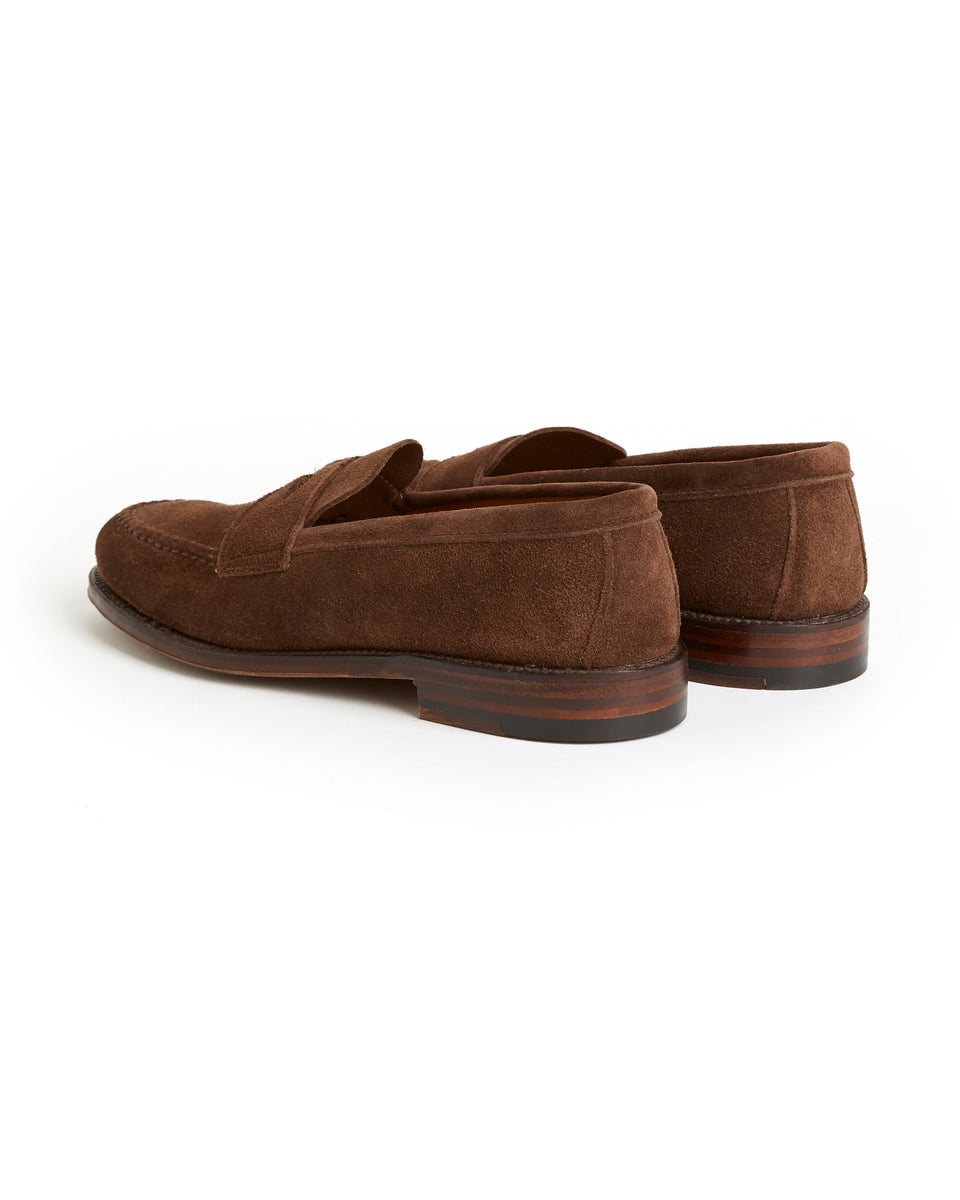 Alden Unlined Penny Loafer: Dark Brown Suede 6245F – Trunk Clothiers