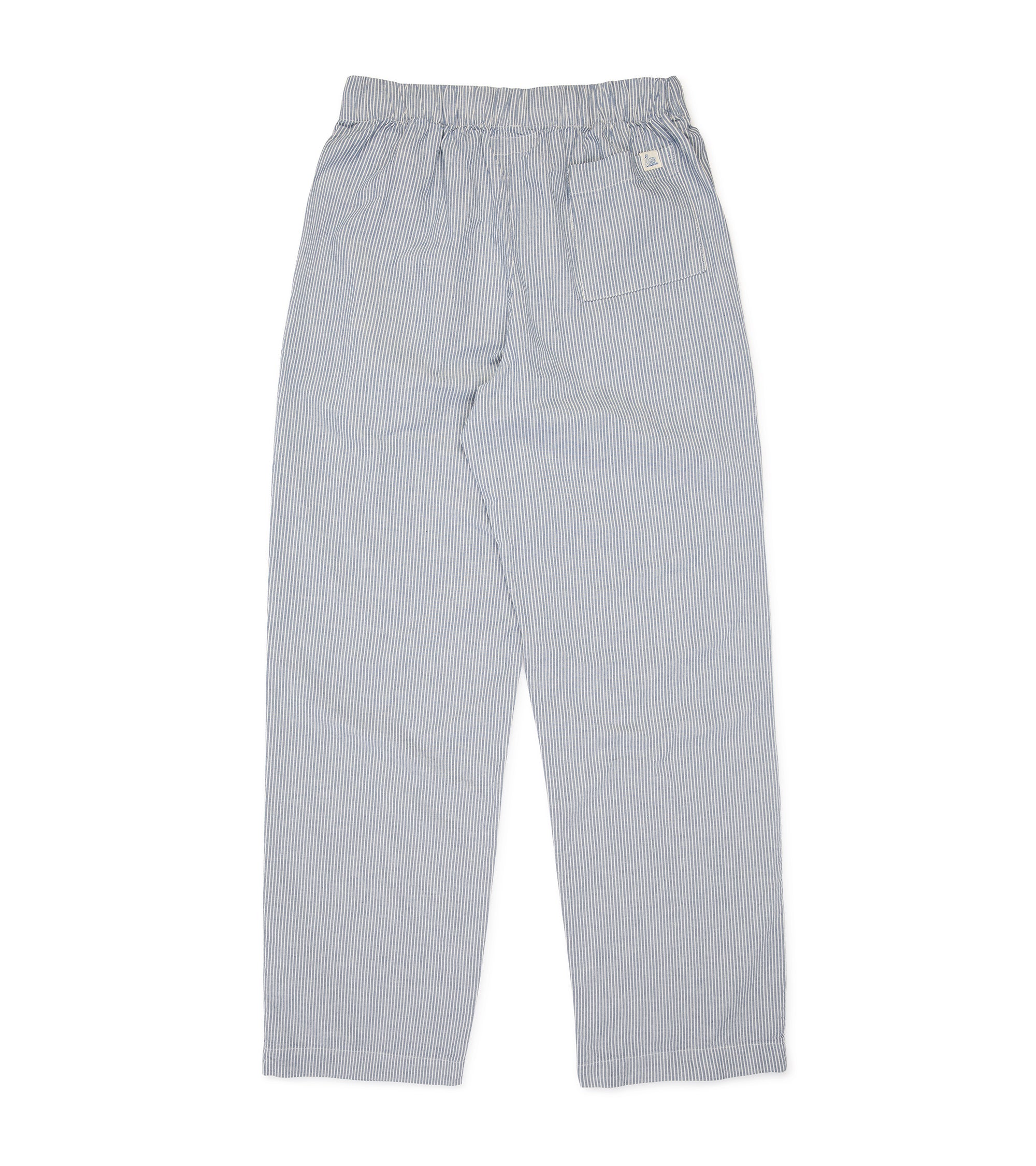 Merz b. Schwanen Relaxed Fit Cotton Pyjama Trousers: Striped Chambray
