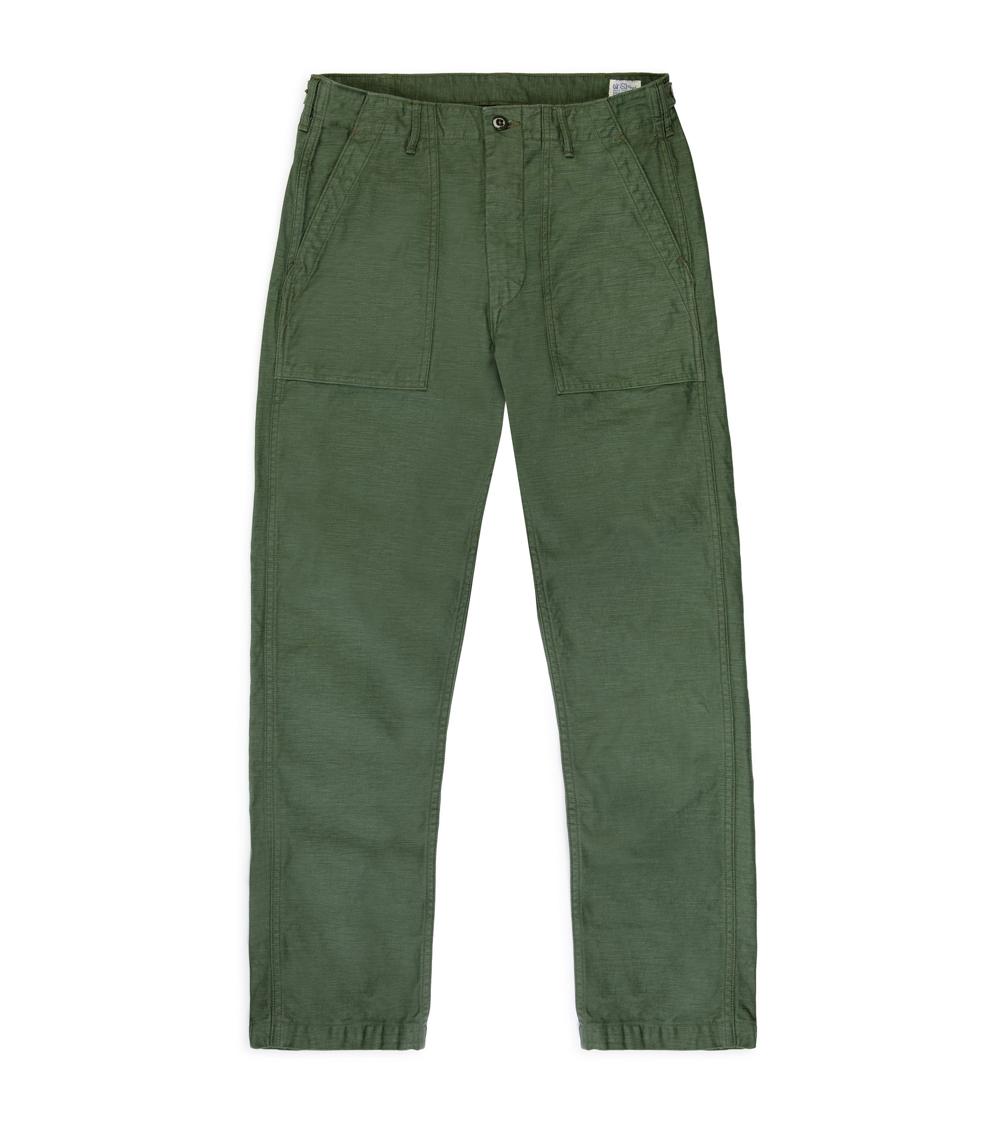 OrSlow Slim Fit Cotton Fatigue Pants: Green