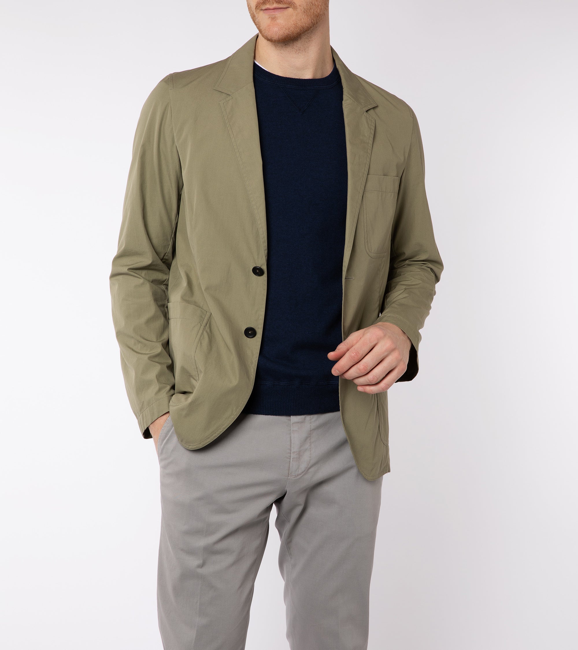 Trunk Ebury Cotton Ventile Blazer: Olive