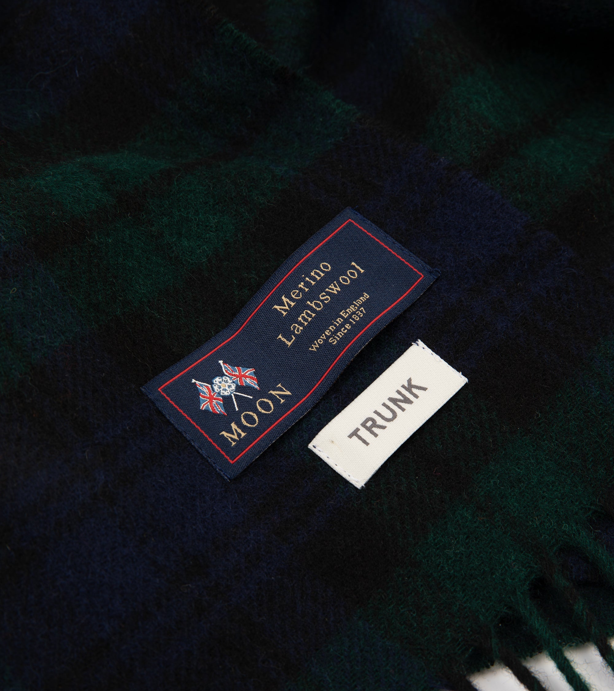 Trunk Moon Merino Check Scarf: Blackwatch