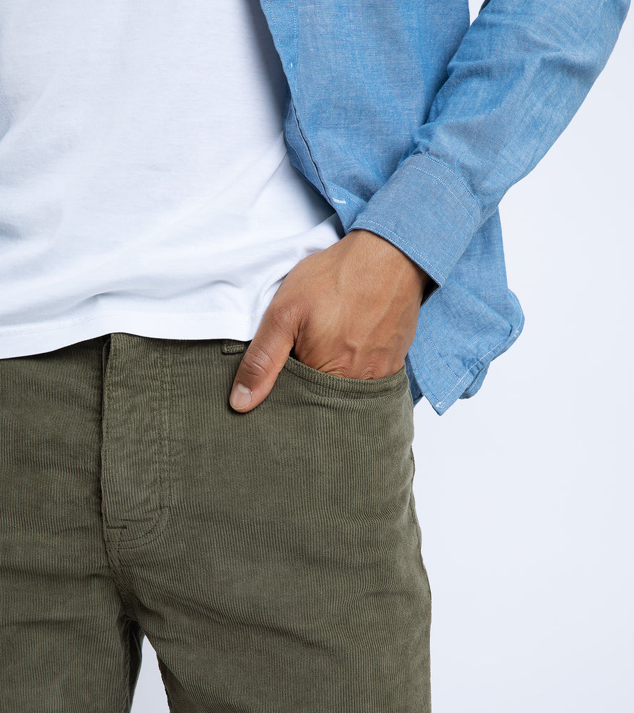 Trunk Duke Corduroy 5 Pocket Trousers Faded Olive – Trunk Clothiers
